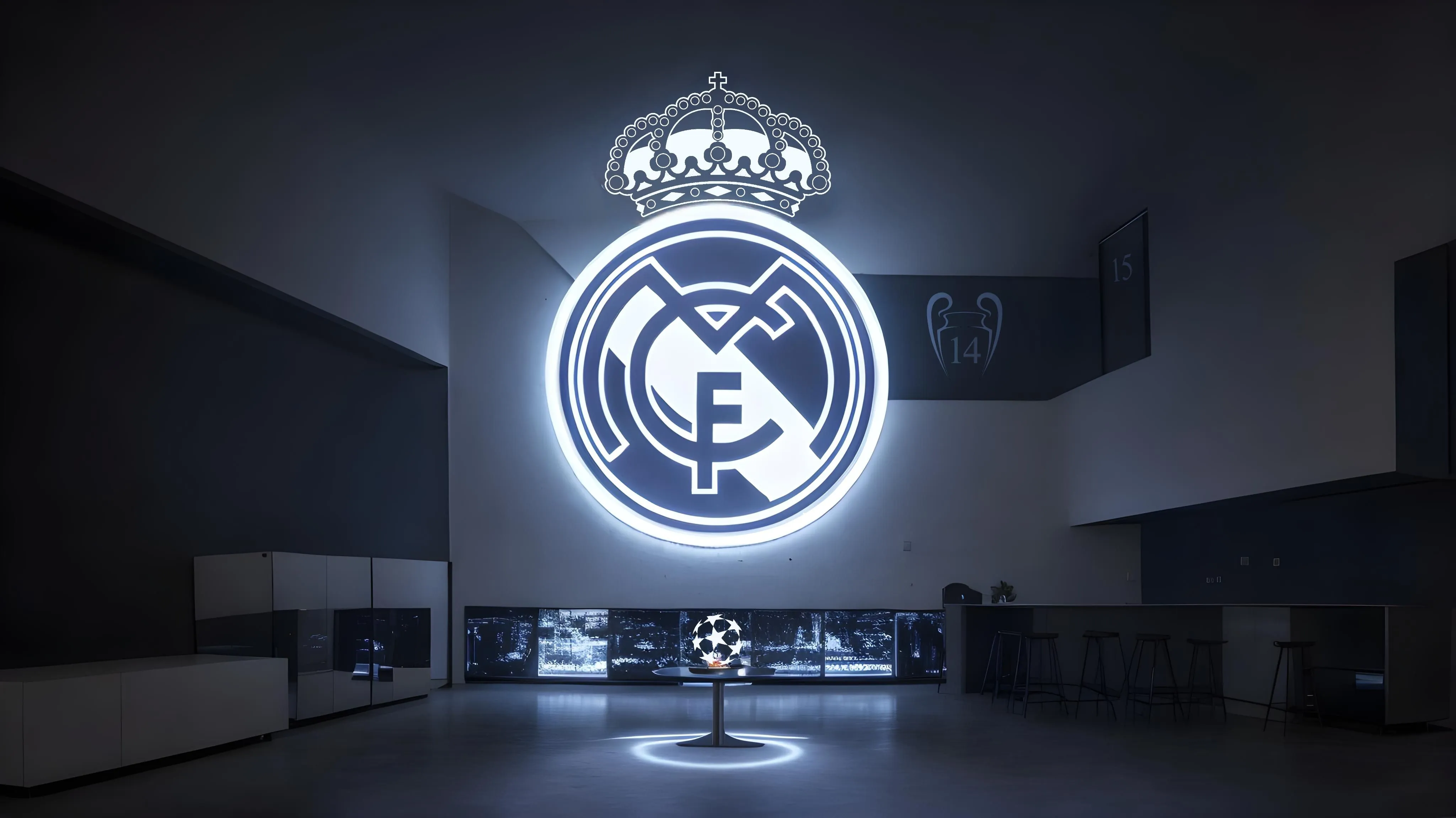 Real Madrid CF Glowing Logo 4K Wallpaper