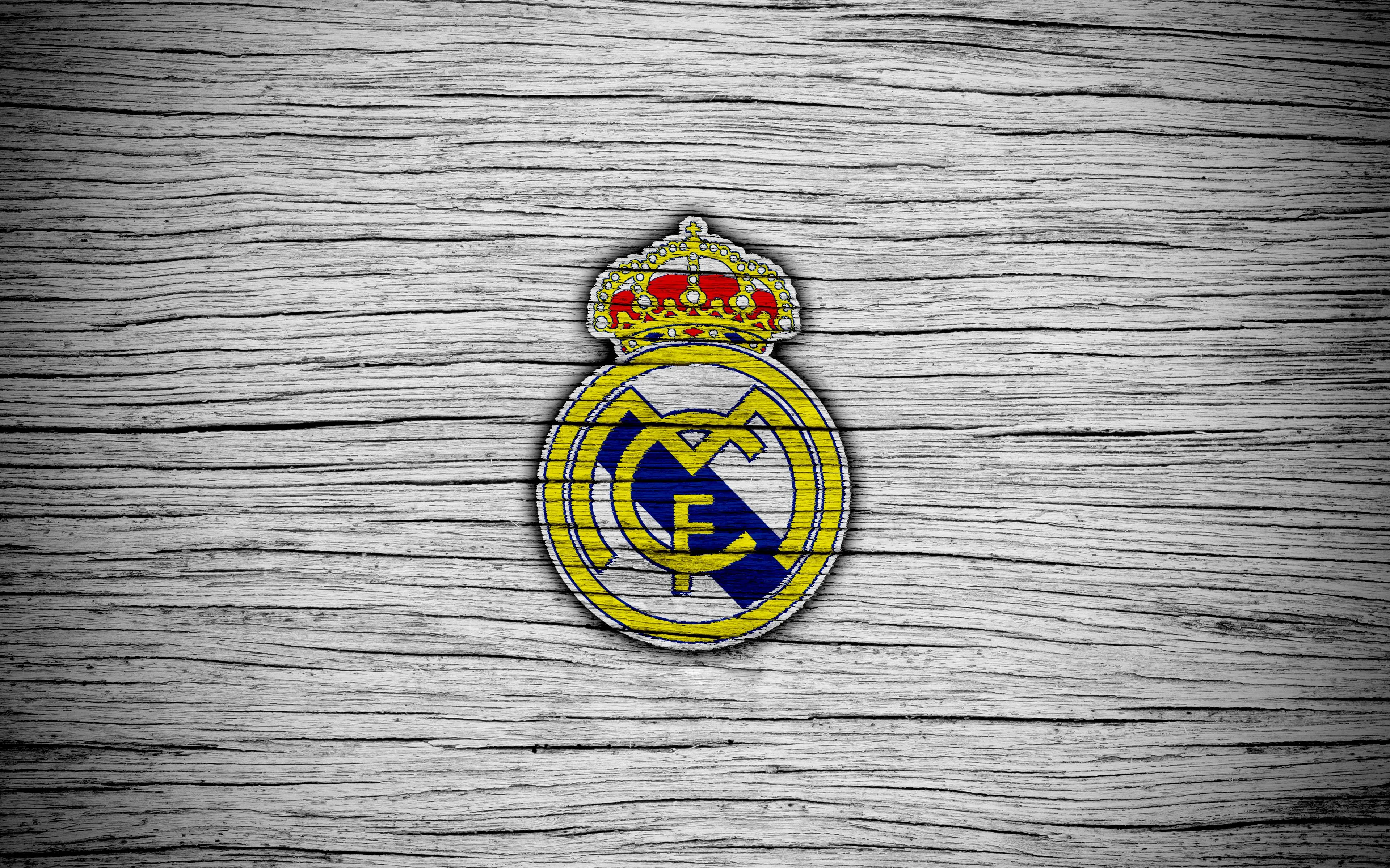 The logo of the football club Real Madrid on a gray background Desktop wallpaper 640x480