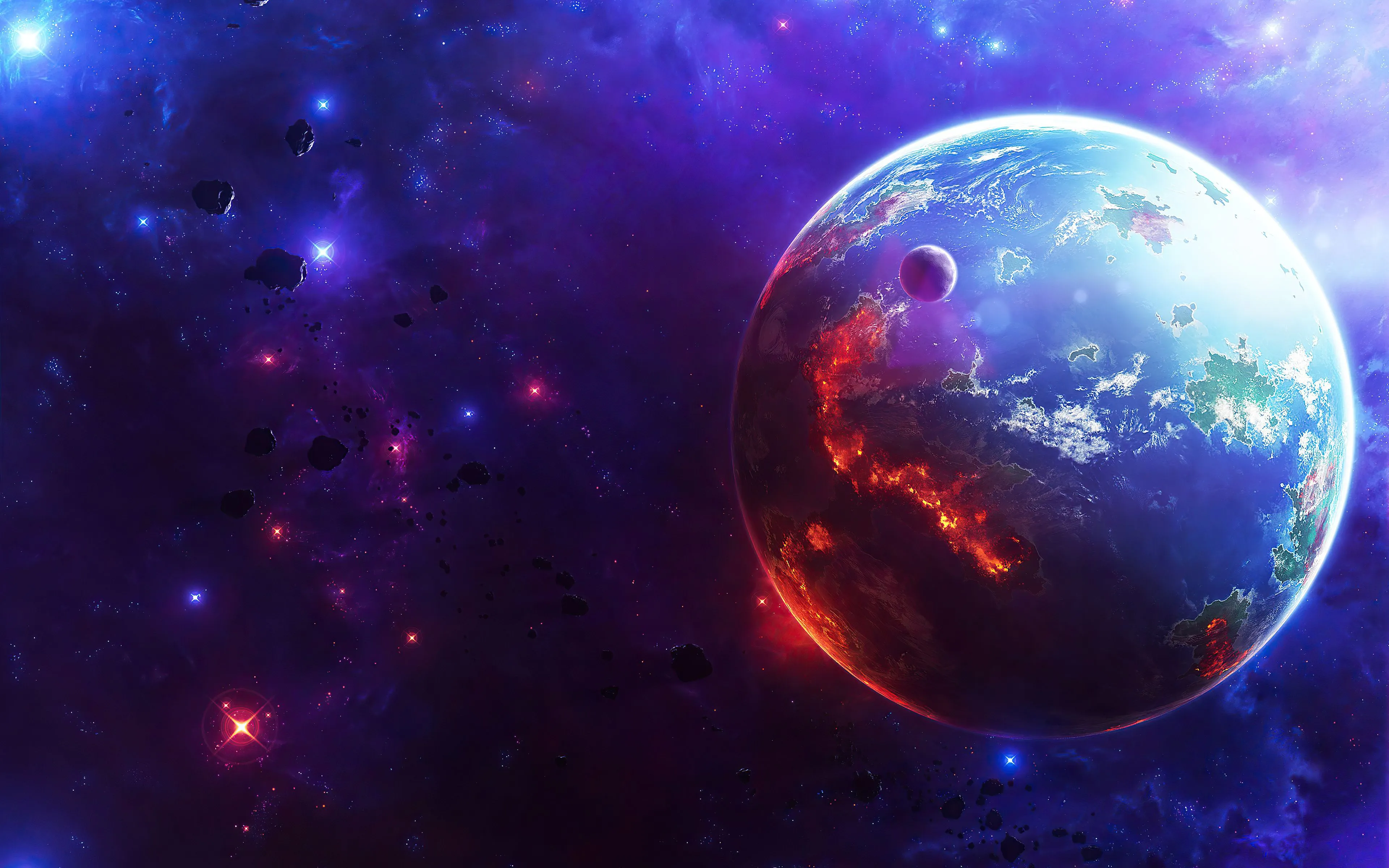 Space Planet Asteroid Moon 4k Wallpaper, HD Digital Universe Wallpaper, 4k Wallpaper, Image, Background, Photos and Picture