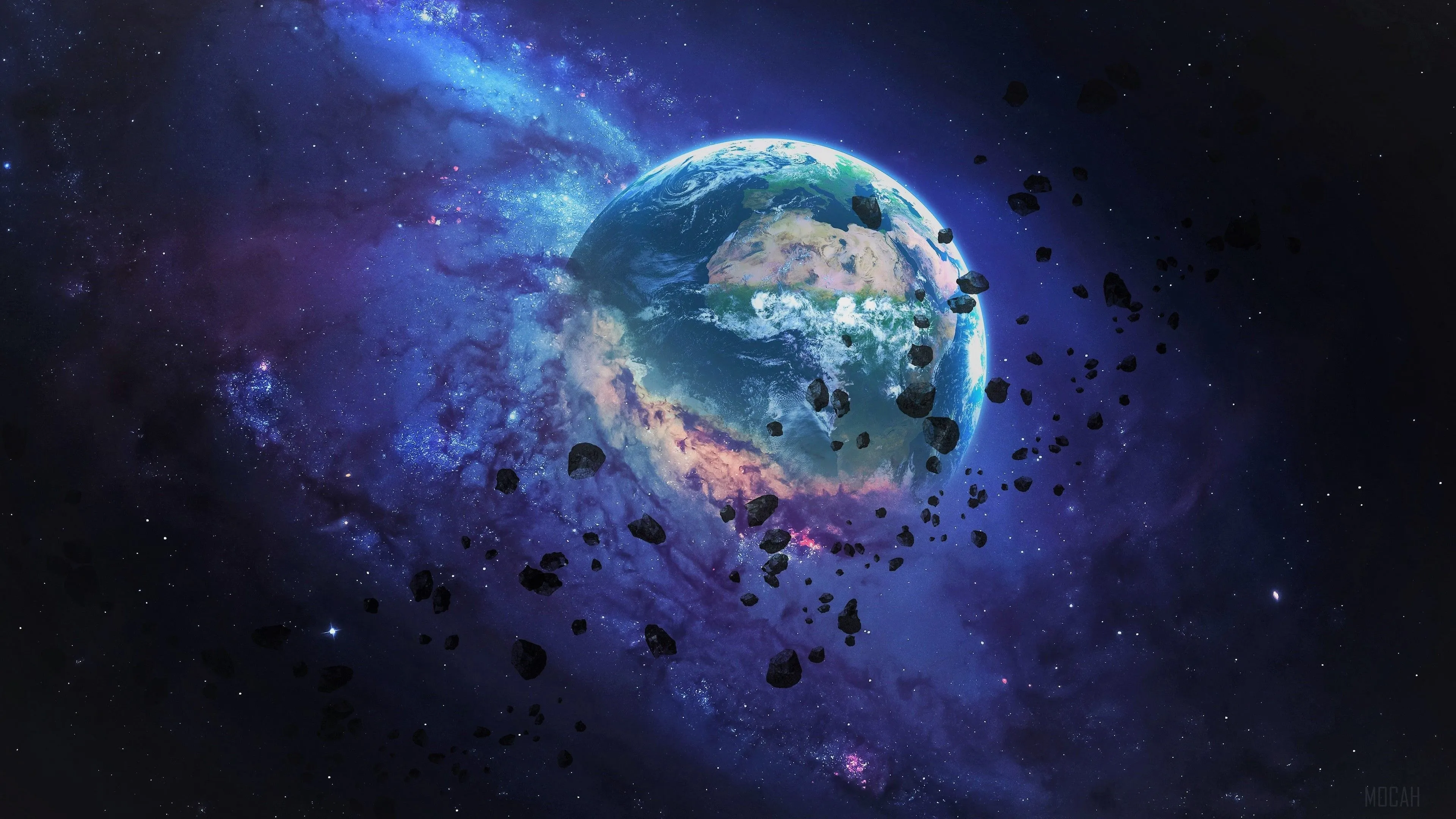 Asteroid, Earth, Planet, Space 4K, HD Wallpaper