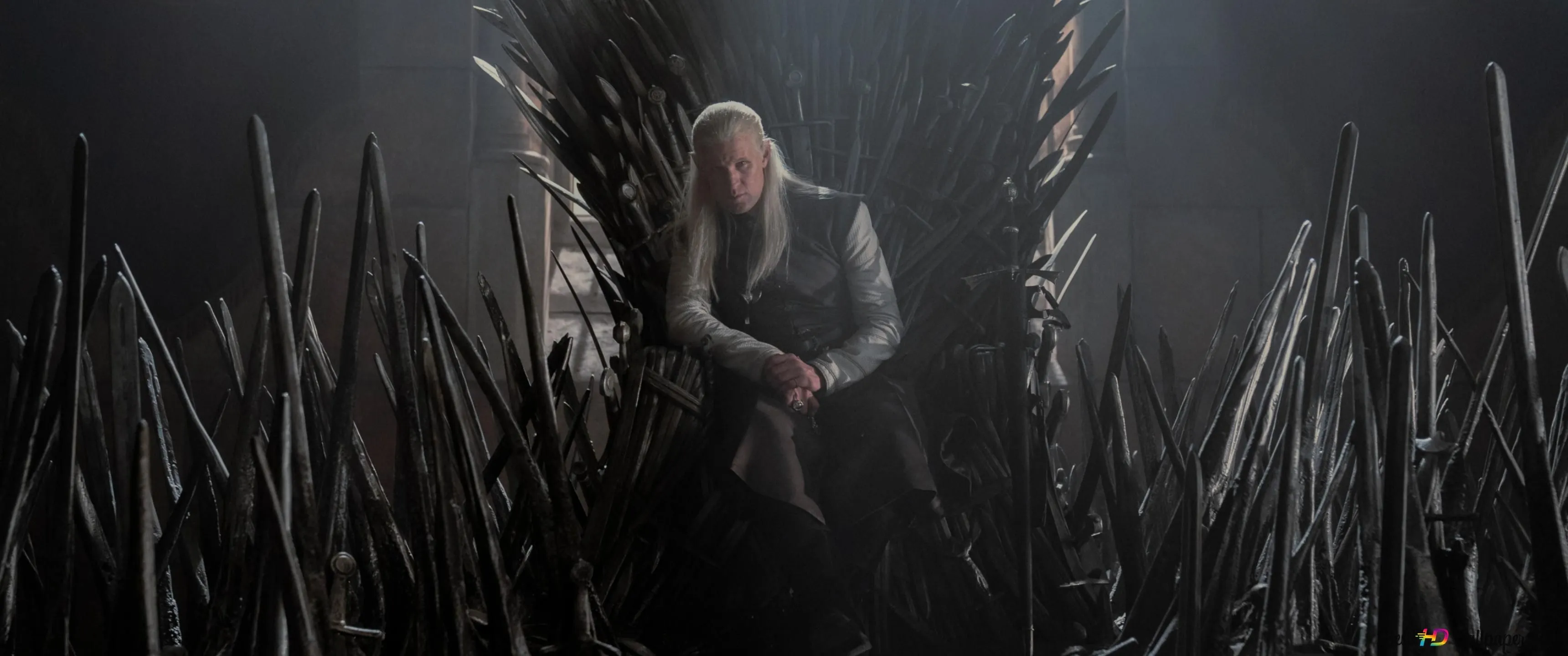 House of the Dragon Daemon Targaryen sitting in the Iron 4K wallpaper download