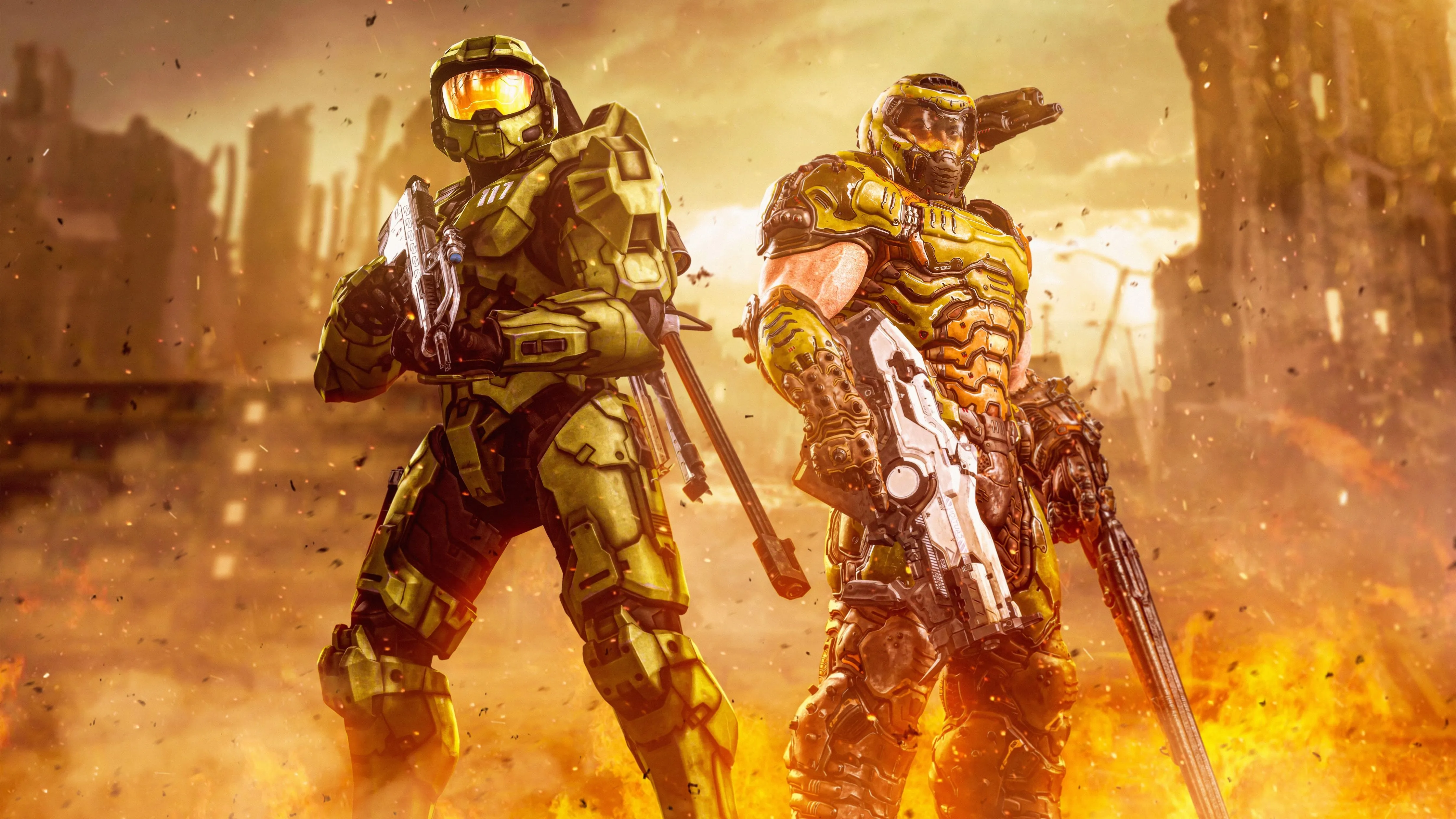 Master Chief Wallpaper 4K, Doom Slayer, Halo, Spartan