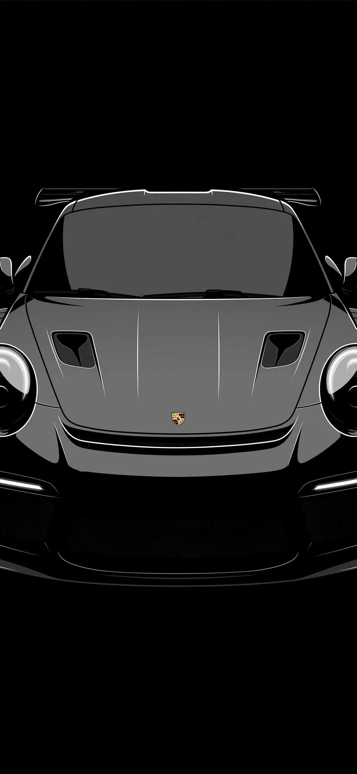 Porsche 911 GT3 Minimal Black Wallpaper