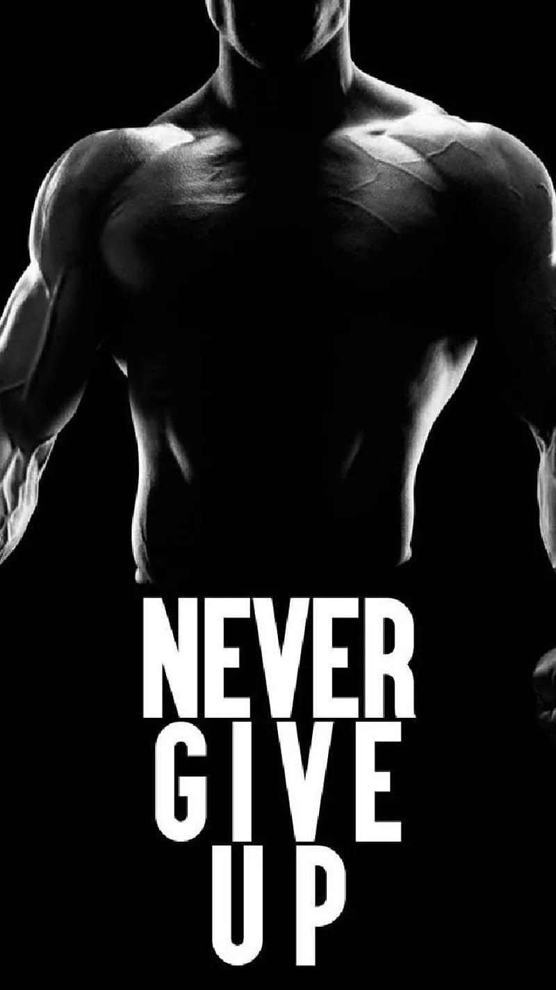 Never Give Up, body, gym, motivational, theme, HD phone wallpaper