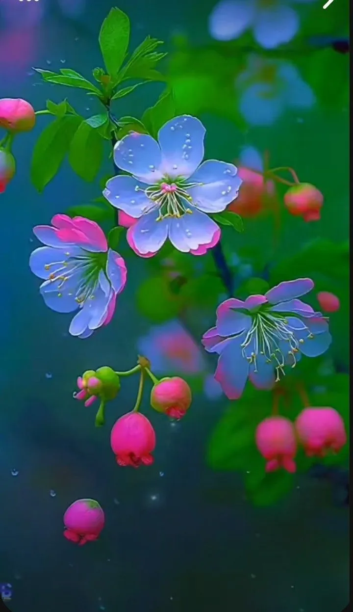 Красивые цветы на зеленом растении. Foto di fiori