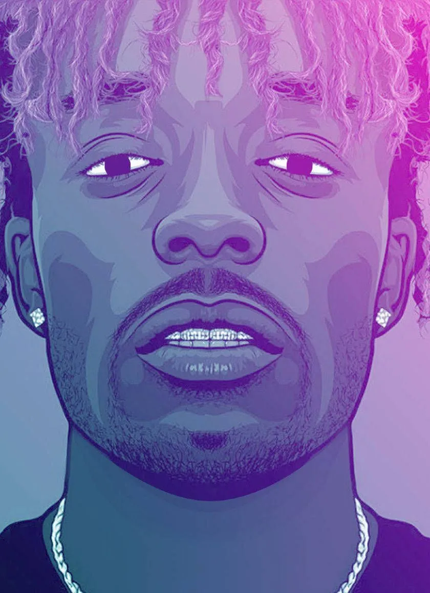 Download Lil Uzi Vert. Mobile Monochrome Art Wallpaper