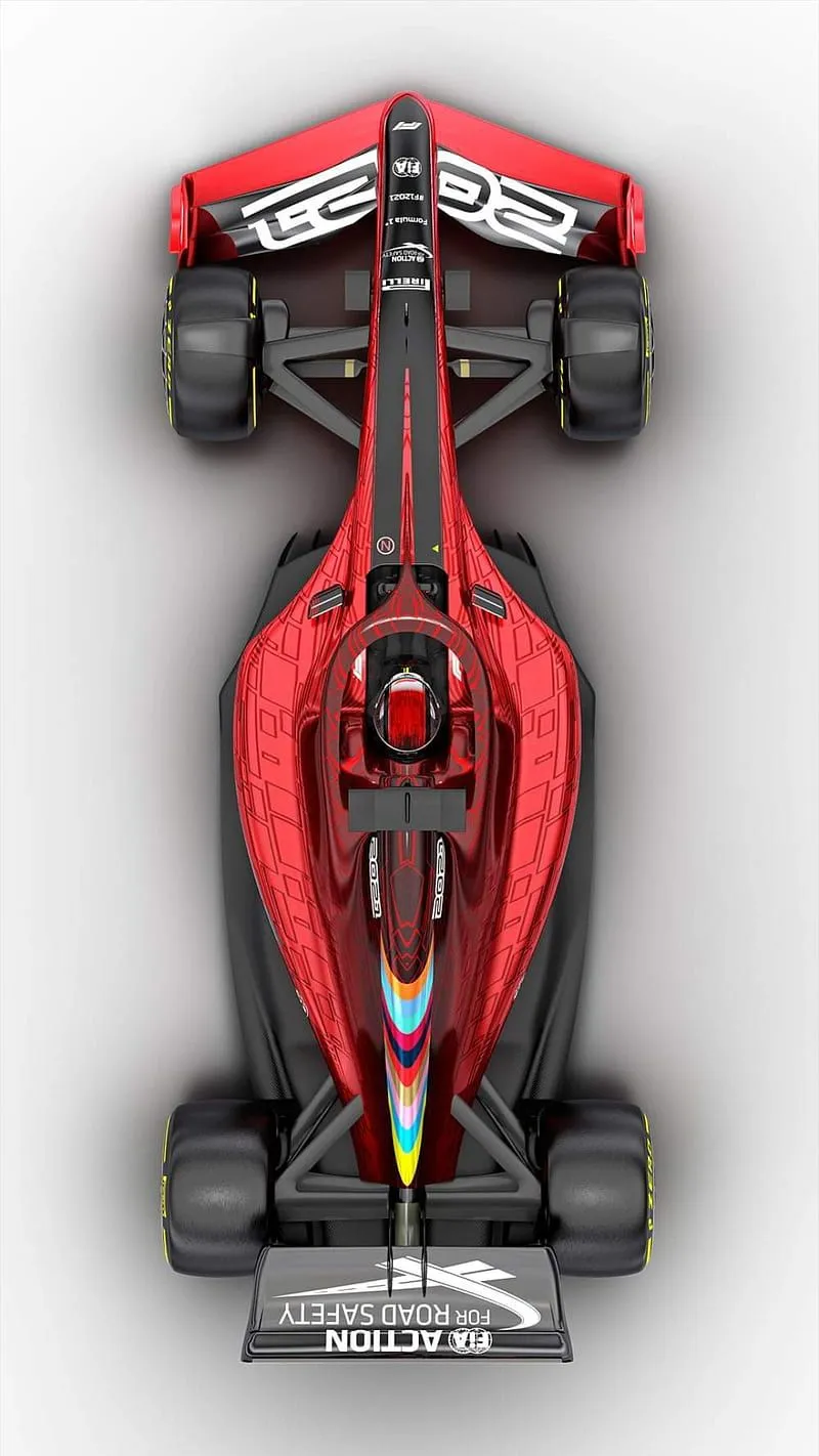 Ferrari F1 2021, aerial, car, ferrari f1, formula one, red, HD phone wallpaper