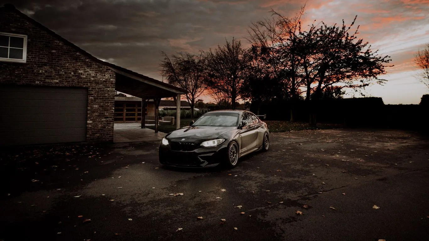 Download wallpaper 1366x768 bmw, car, black, dark tablet, laptop HD background