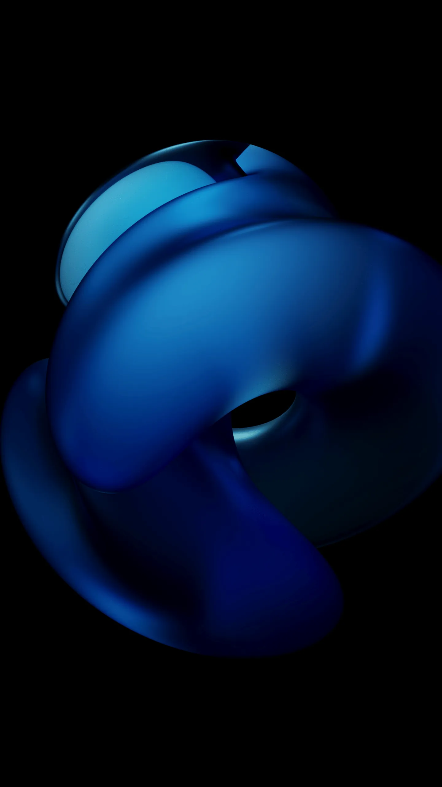 HarmonyOS Wallpaper 4K, AMOLED, 3D Render, Blue abstract