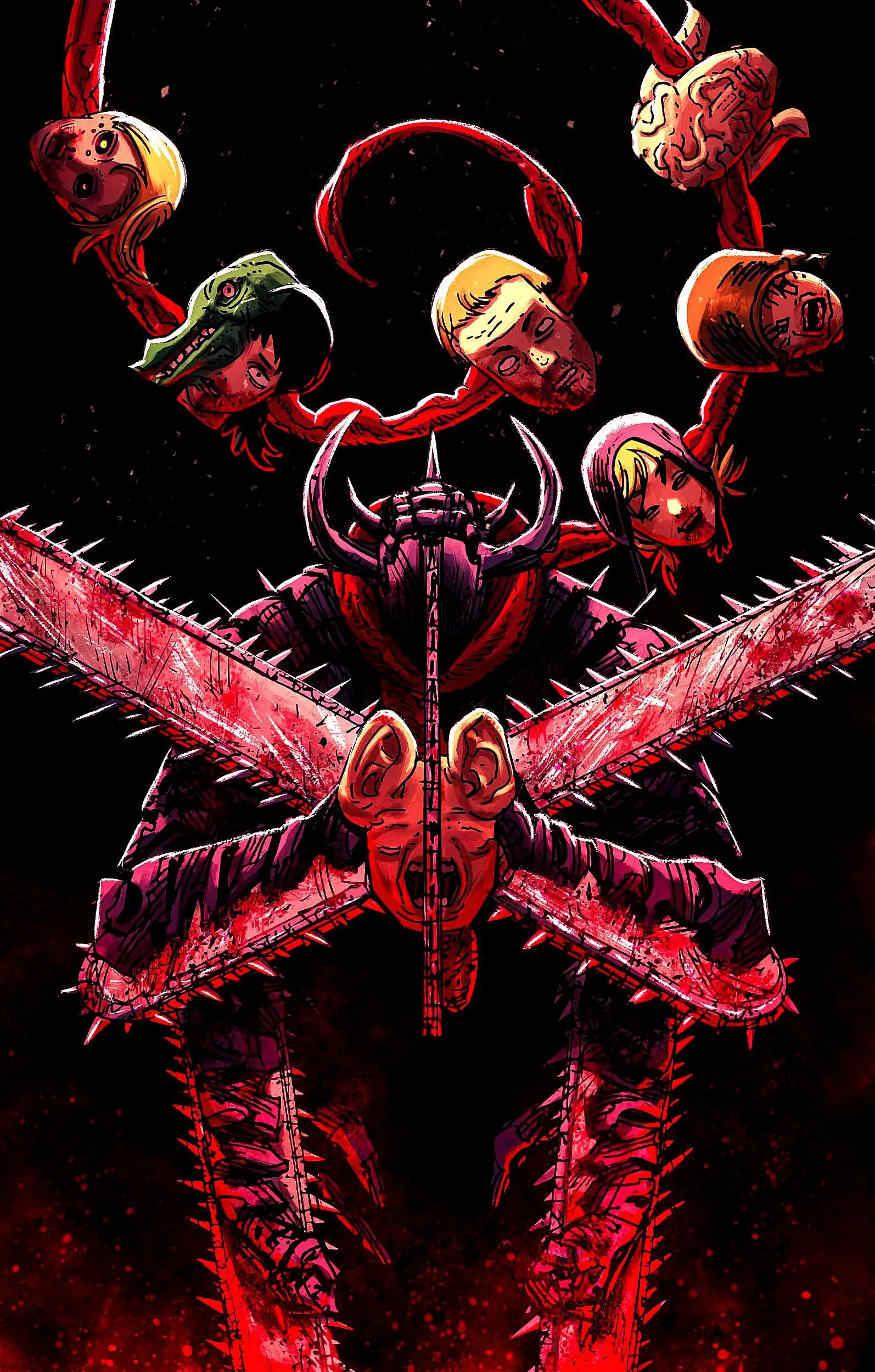 Chainsaw Man Fierce Blood Wallpaper