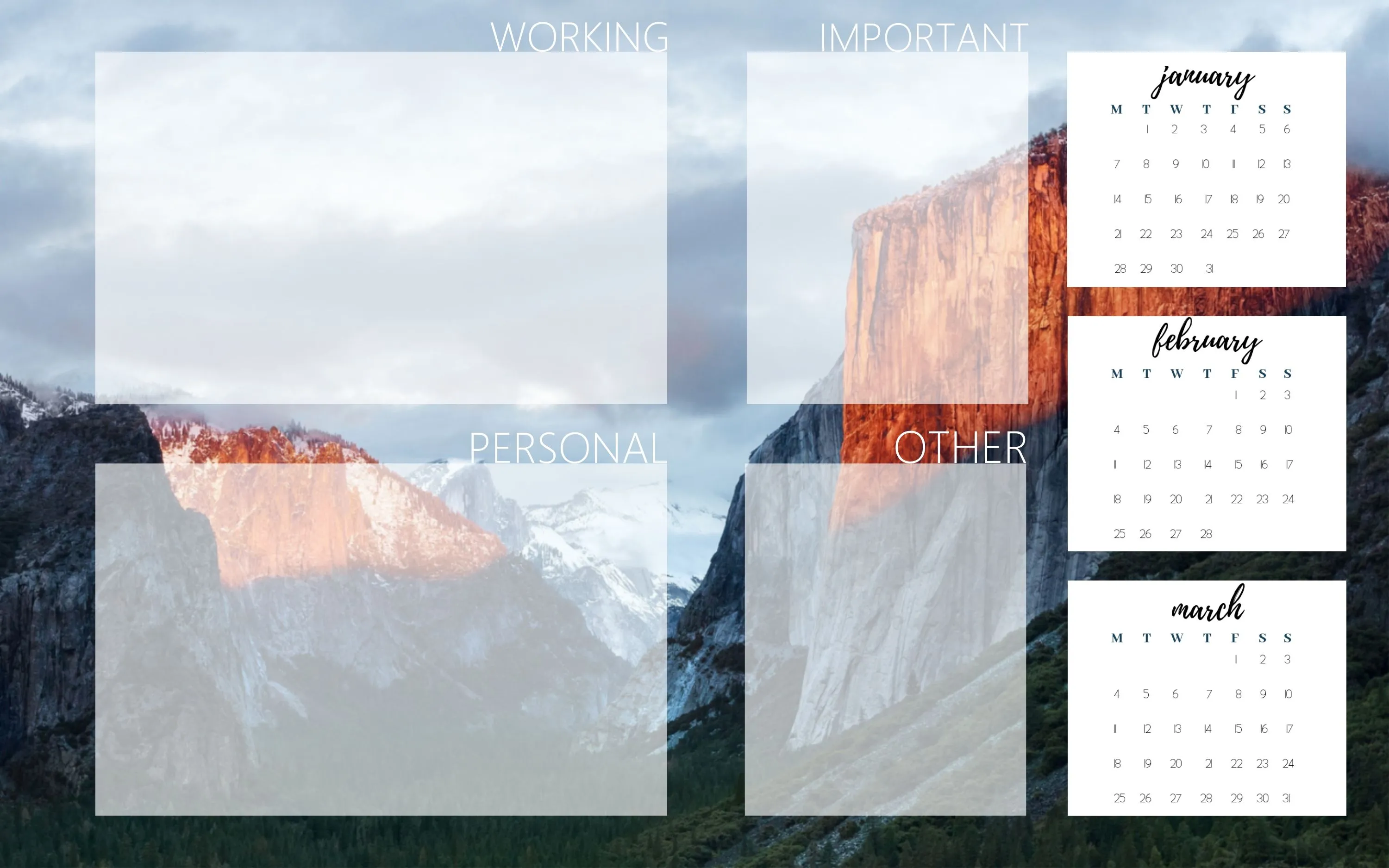 Productive Wallpaper ideas. desktop wallpaper organizer, desktop organization, macbook wallpaper