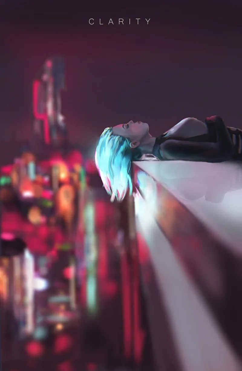 Vertical, neon, cyberpunk, futuristic, samurai, Cinema 4D, science fiction, HD phone wallpaper