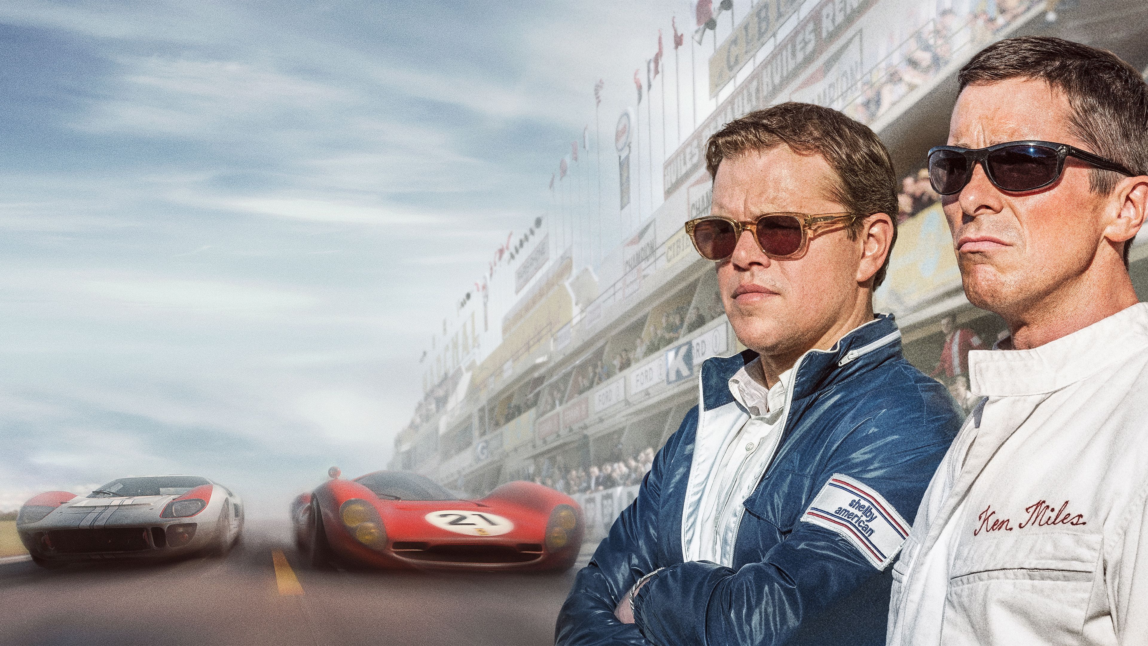 Download Matt Damon Christian Bale Movie Ford V Ferrari 4k Ultra HD Wallpaperx2160