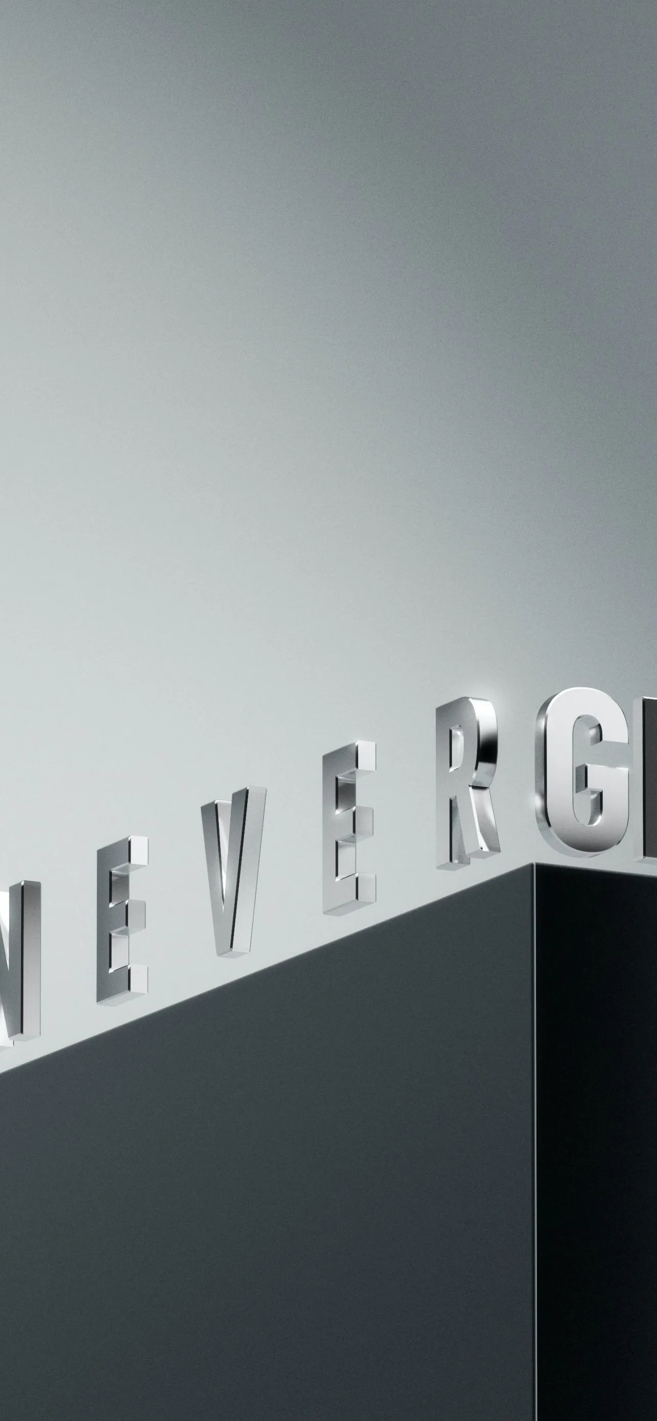 Never Give Up Motivational 3D Letters Render Grey