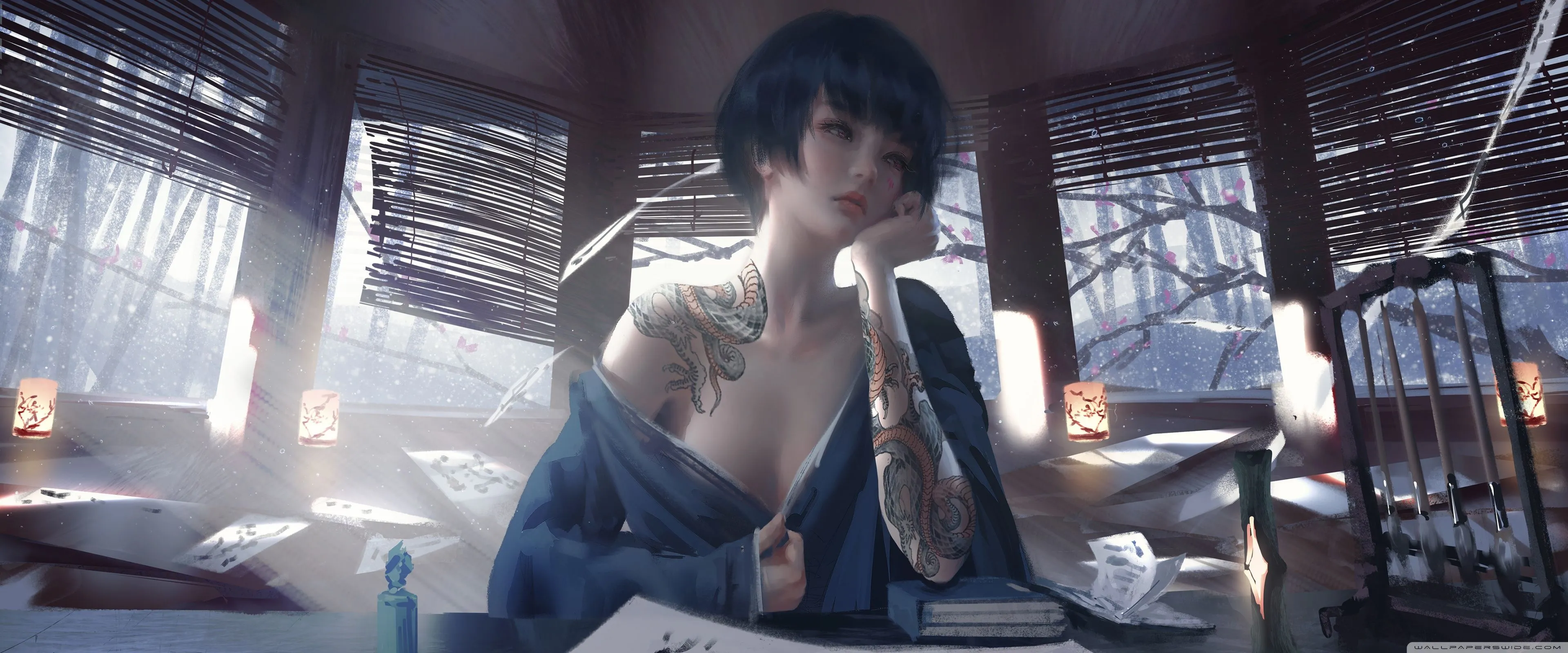 Japanese Girl Art 4K UHD Wallpaper for UltraHD Desktop and TV, Widescreen and UltraWide Display, Dual Monitor, Smartphone and Tablet Devices