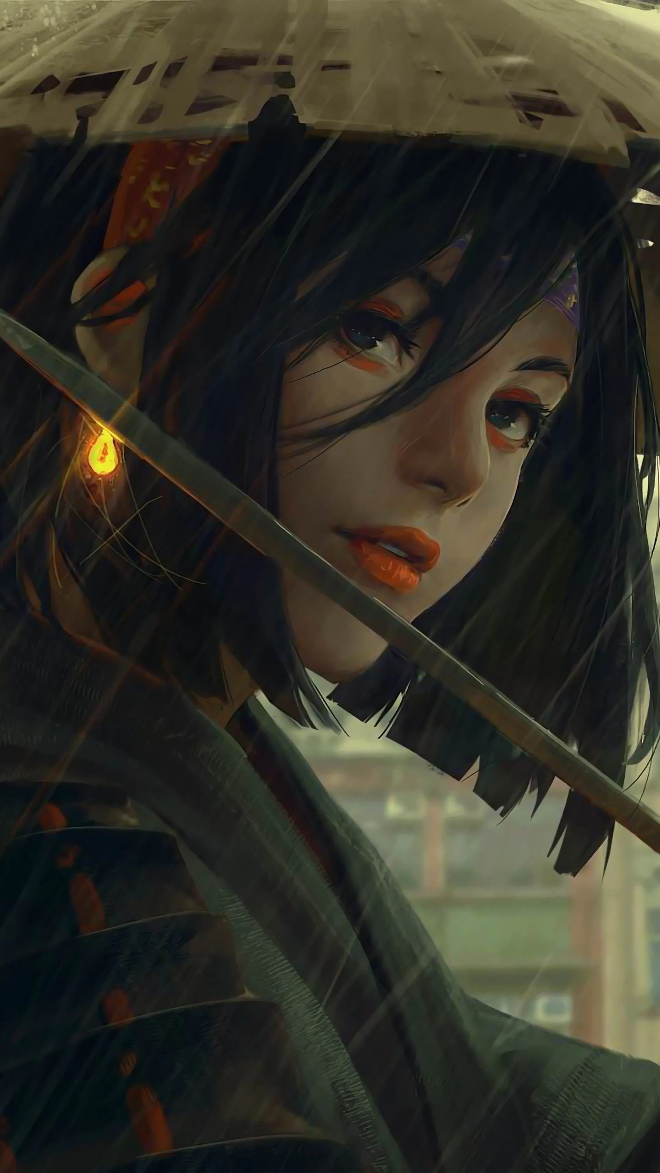 Samurai, Girl, Fantasy, 4K HD Phone Wallpaper