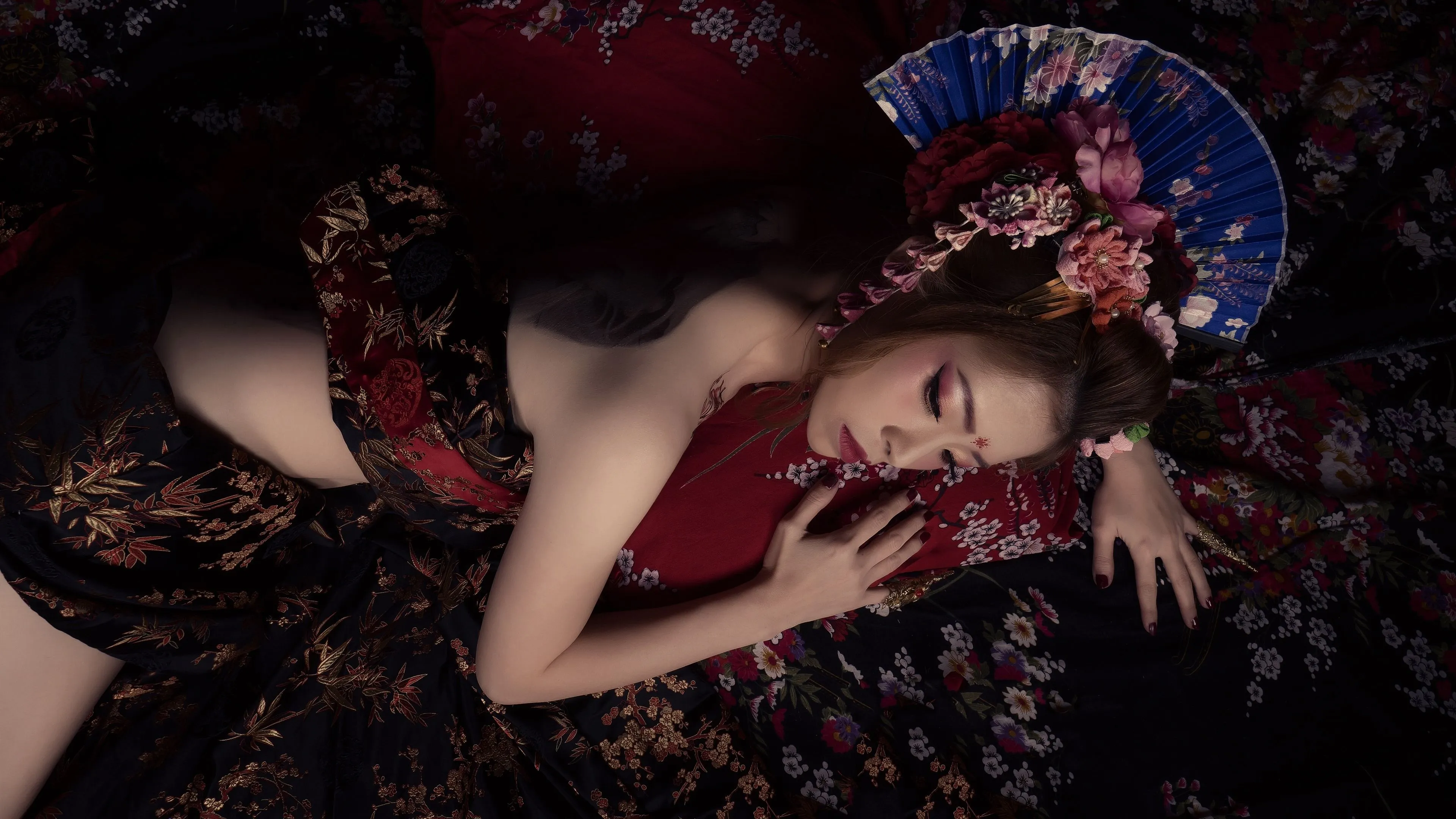Wallpaper Japanese girl, sleep, bed 3840x2160 UHD 4K Picture, Image