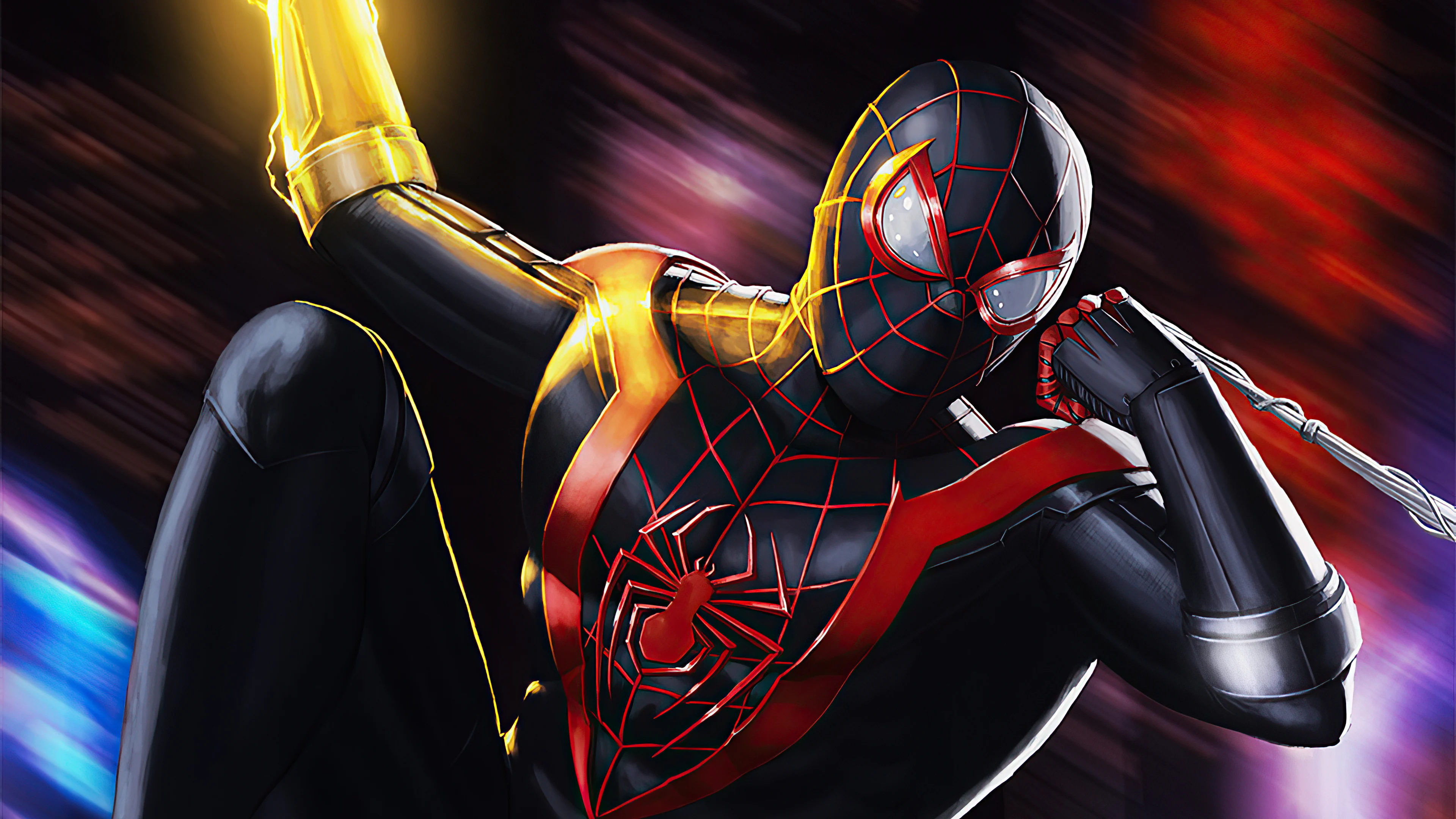 Black Spiderman Artwork Wallpaper 4k for Desktop