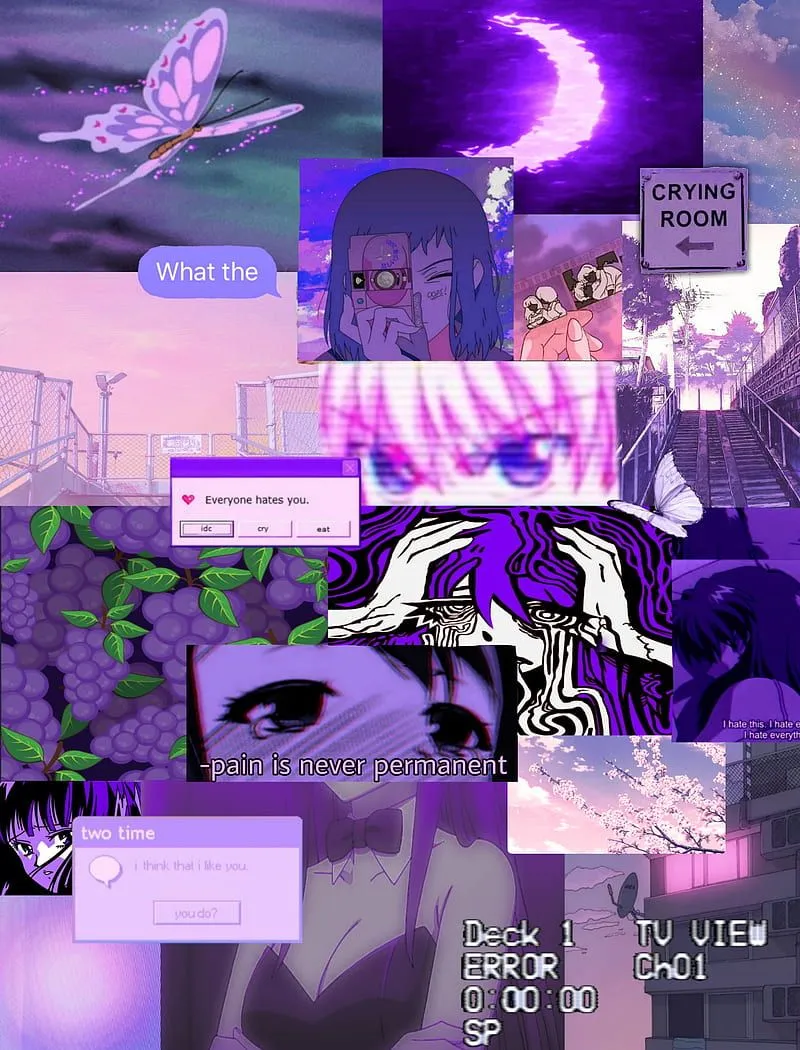 Purple Aesthetic Anime Wallpaper, HD Background on WallpaperBat