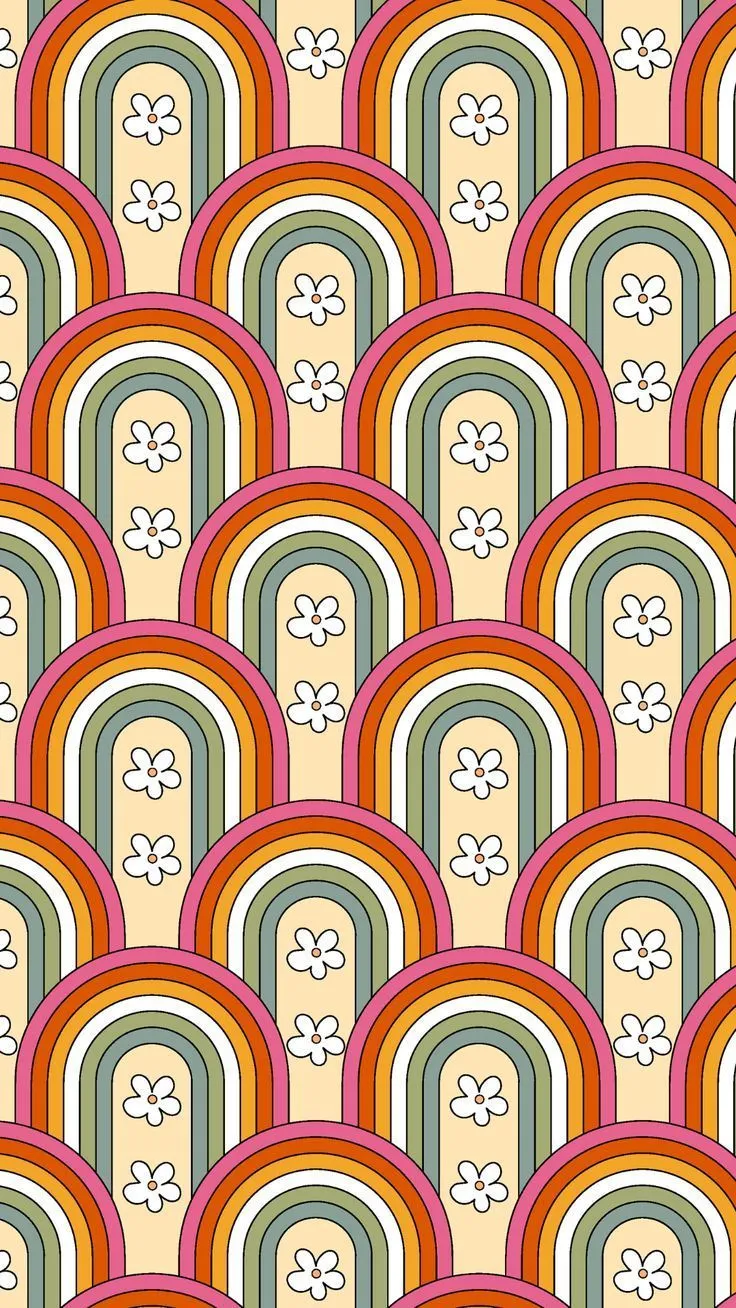70s Retro Floral Wallpaper HD Phone Wallpaper iPhone Android
