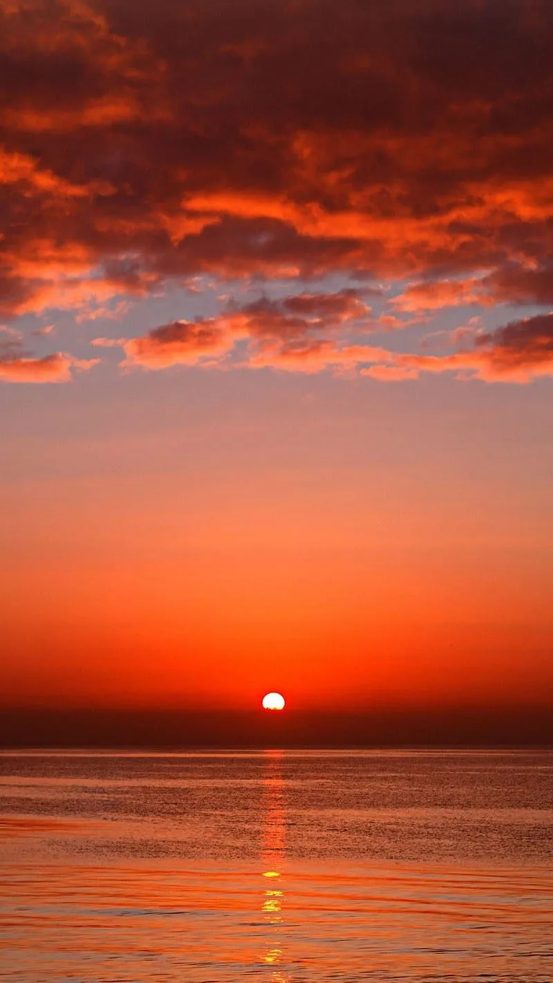 Orange Sunset, could, HD phone wallpaper