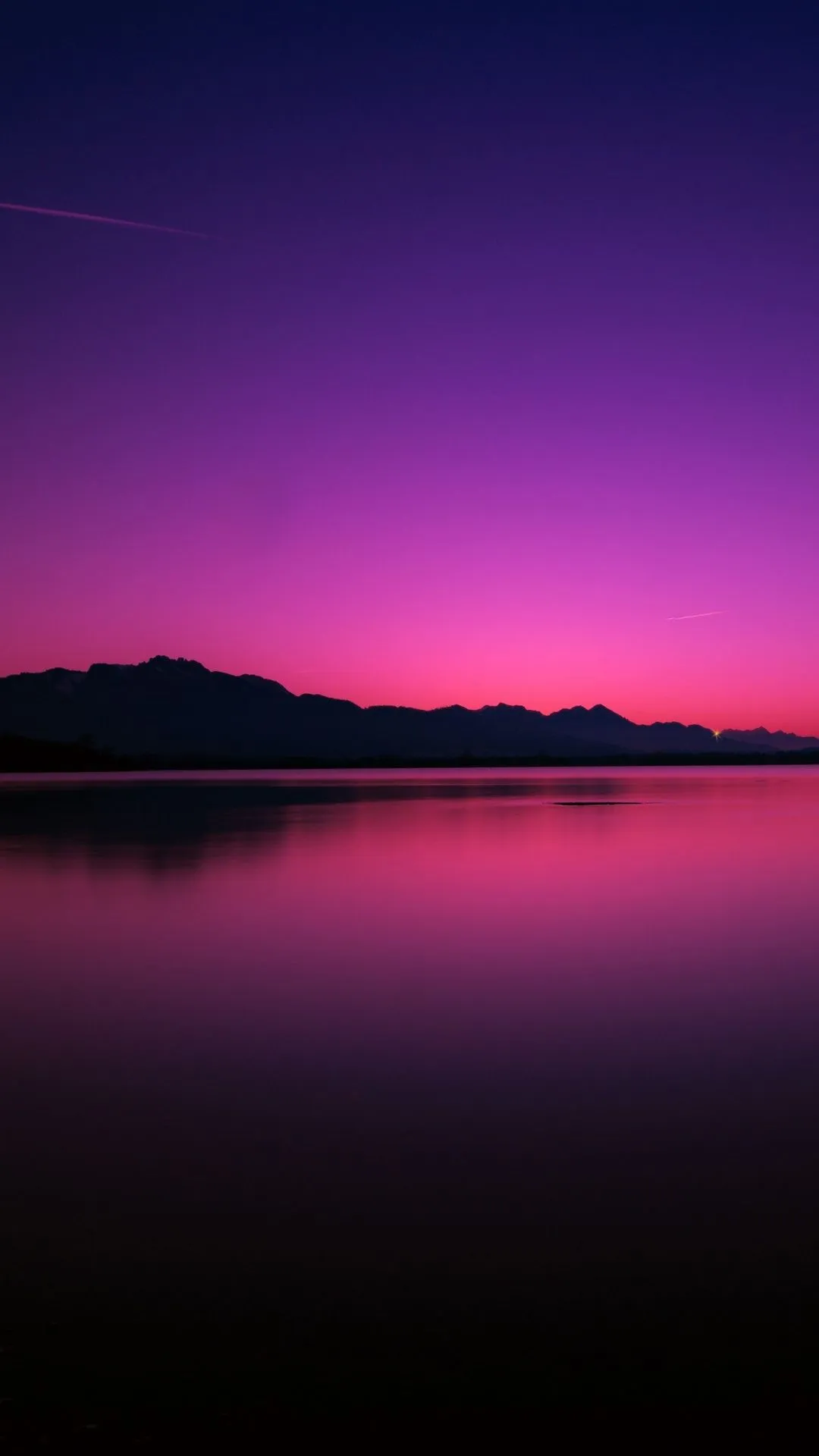 Sunset Wallpaper 4K, Lake, Dusk, Purple sky