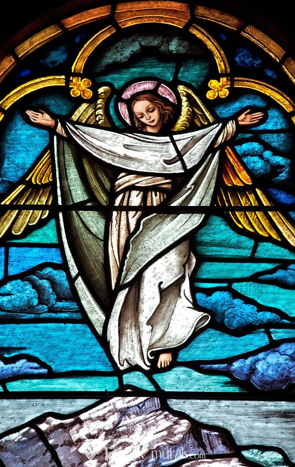Stained Glass Angel Wallpaper Wall Mural