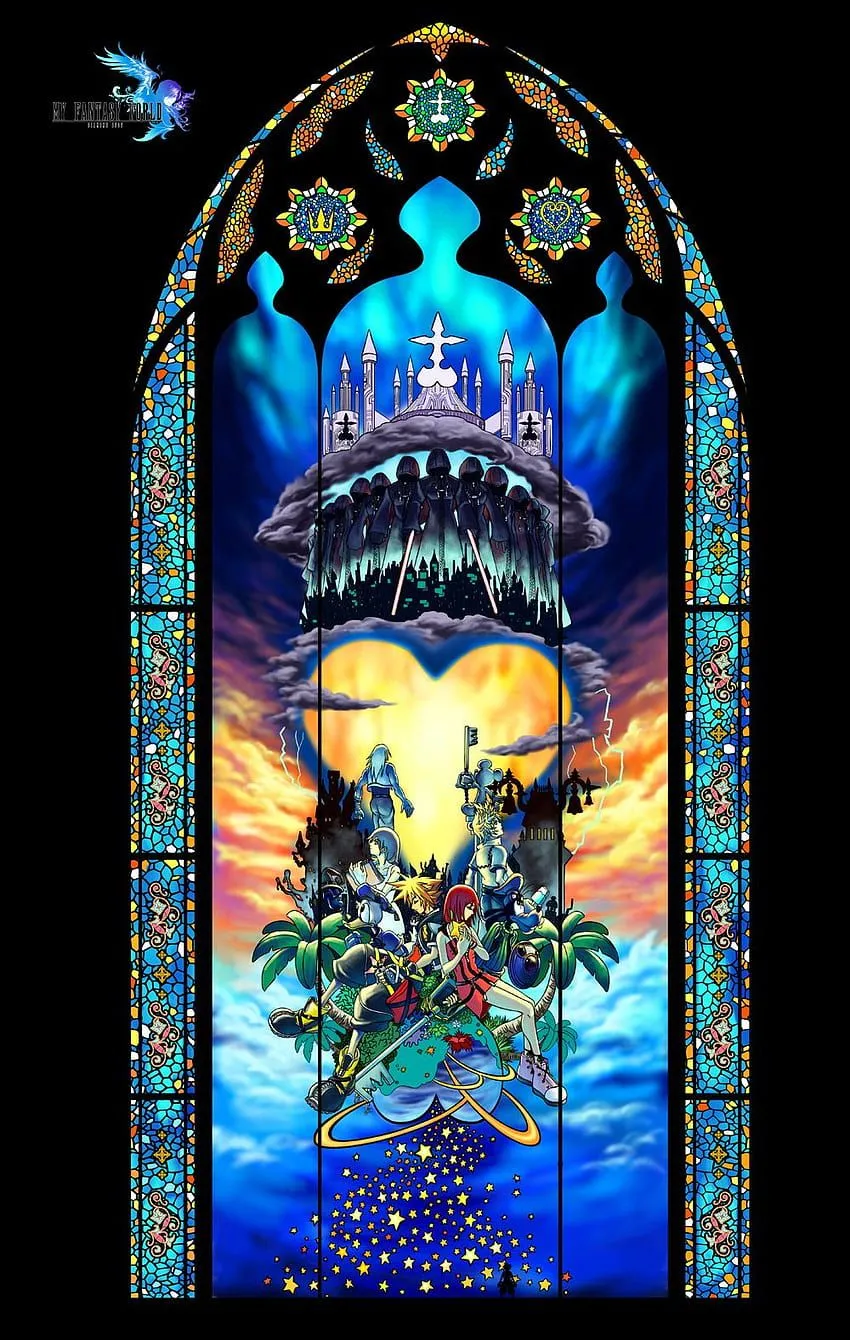 Kingdom hearts stained glass HD wallpaper