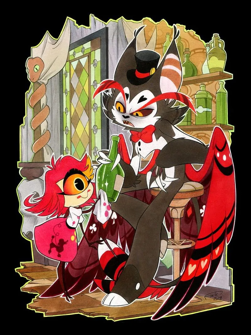 Husk and Niffty, hazbin hotel, vivziepop, HD phone wallpaper