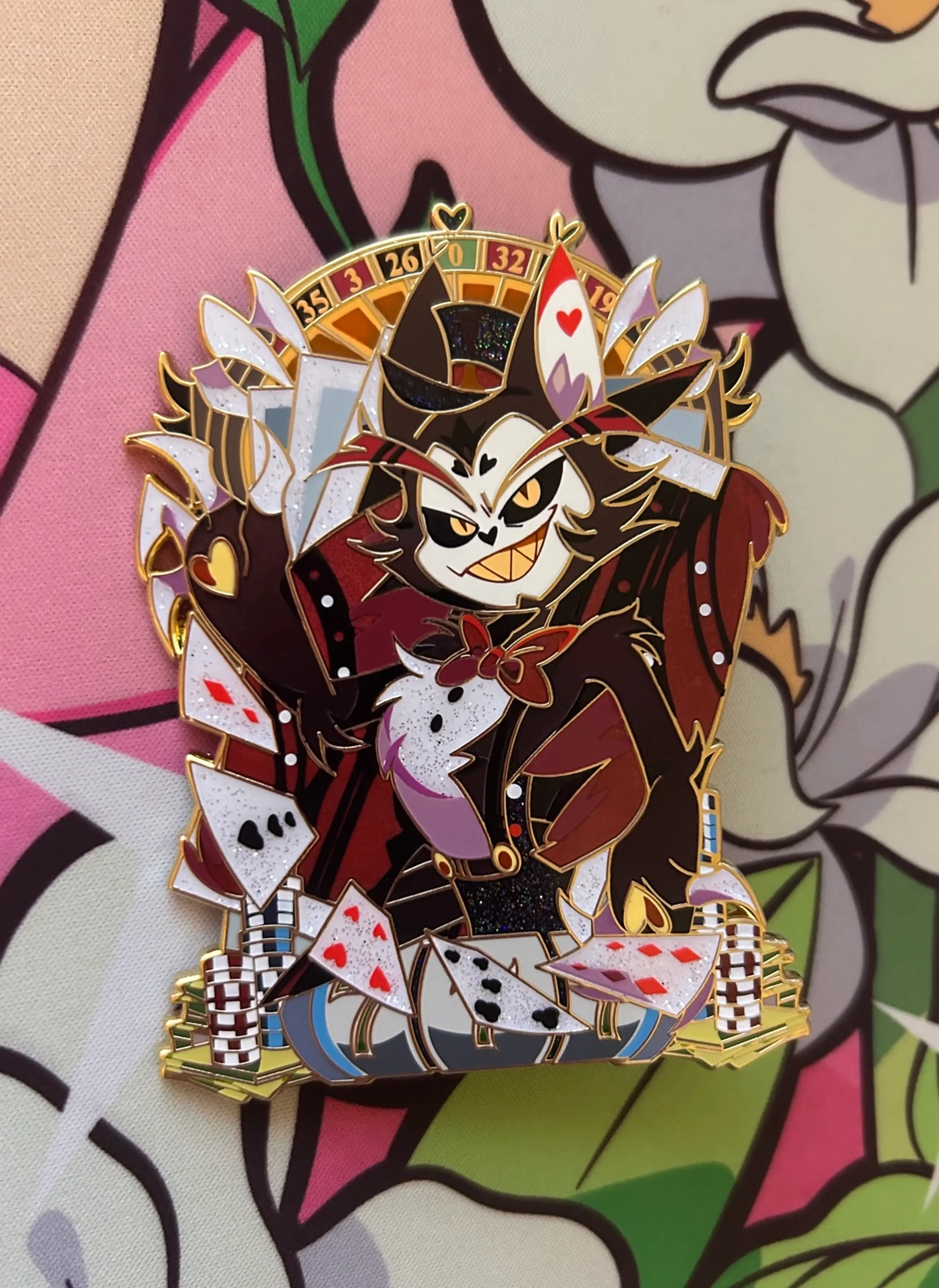 Fanmade Hazbin Hotel Husk Pin (Gold)
