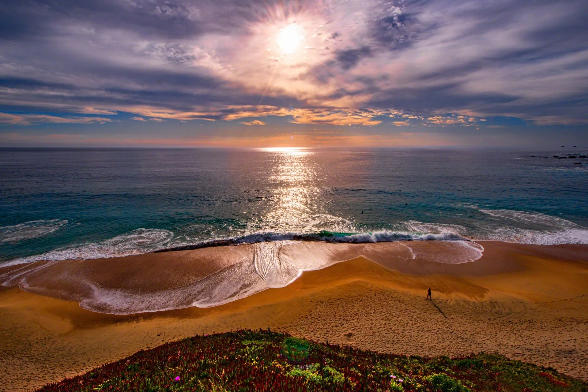 Wallpaper beach, sunrise, the ocean, dawn, coast, morning, horizon, CA for mobile and desktop, section пейзажи, resolution 1920x1281