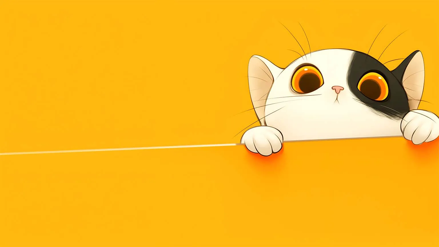 Funny Cat Surprised Face Cartoon Desktop Wallpaper 4K & HD