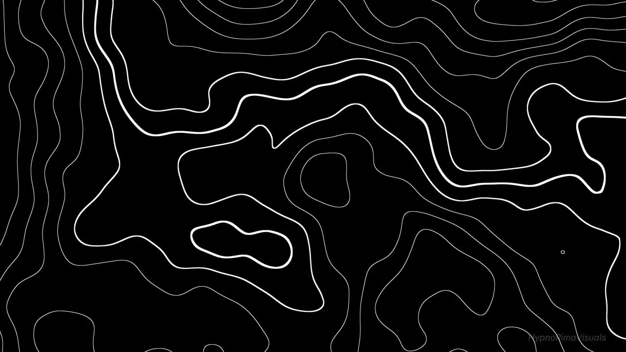 Hour Black & White Topographic Map Animation