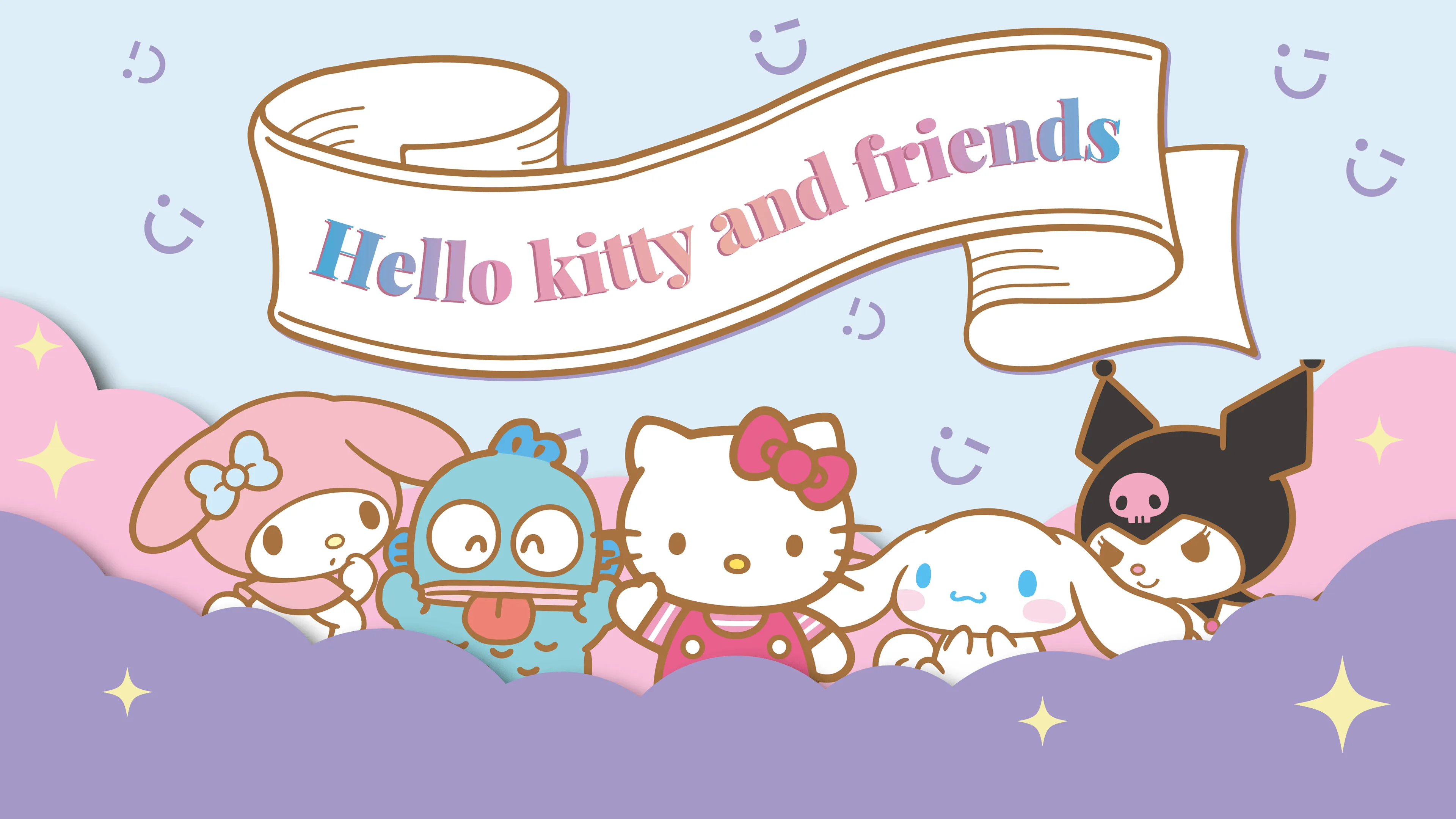 Hello Kitty and Friends Wallpaper 4K, Sanrio, My Melody