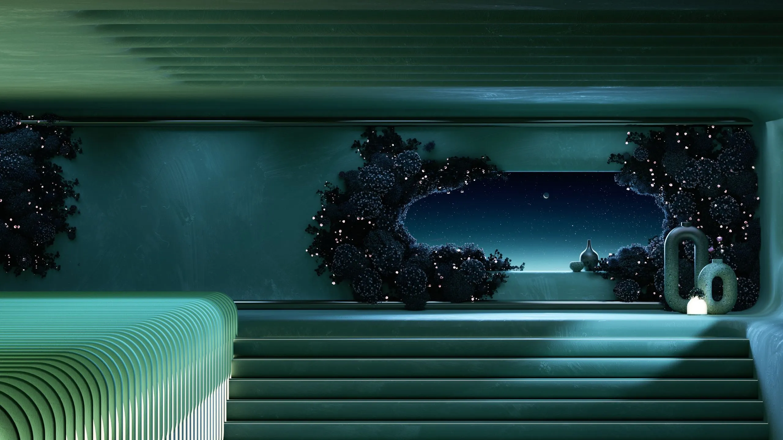 Green aesthetic Wallpaper 4K, Interior, Modern architecture