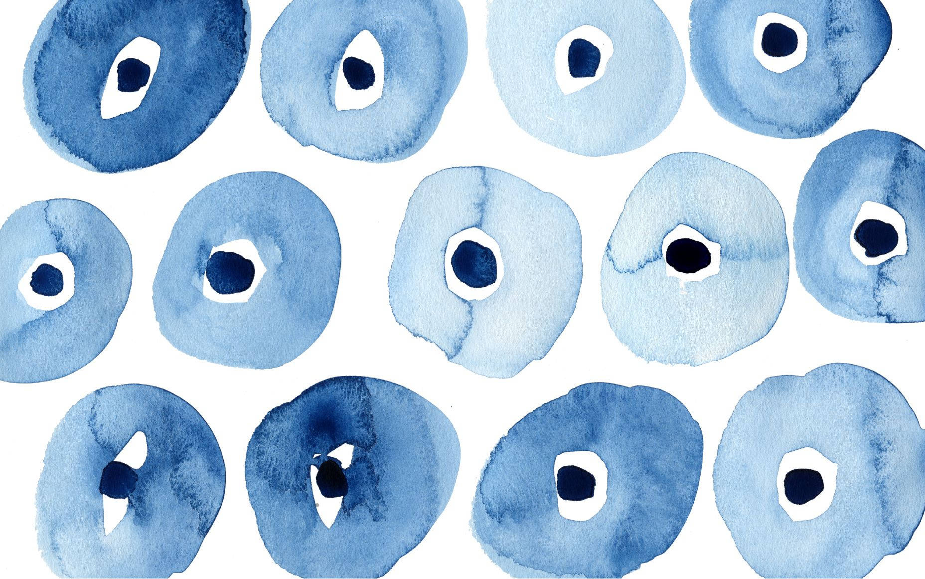 Download Mystical Evil Eye Pattern in Watercolor Wallpaper