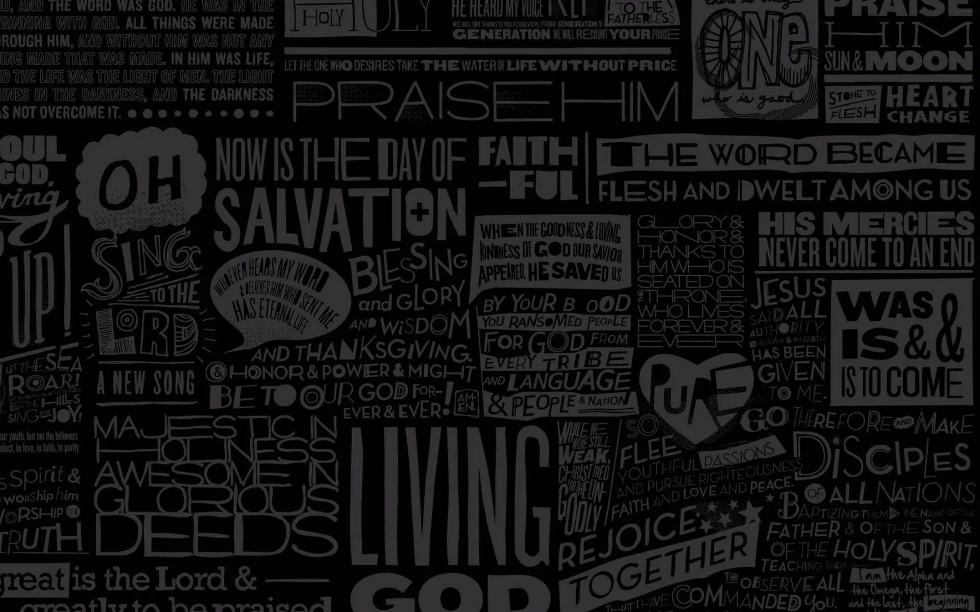 Download free Black Aesthetic Collage Divine Messages Wallpaper