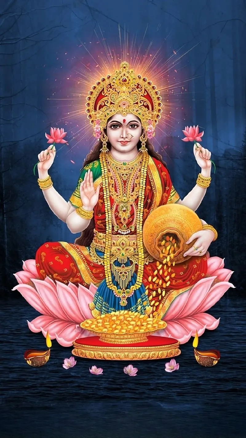 Laxmi Mata, Goddess Of Wealth, hindu god, HD phone wallpaper