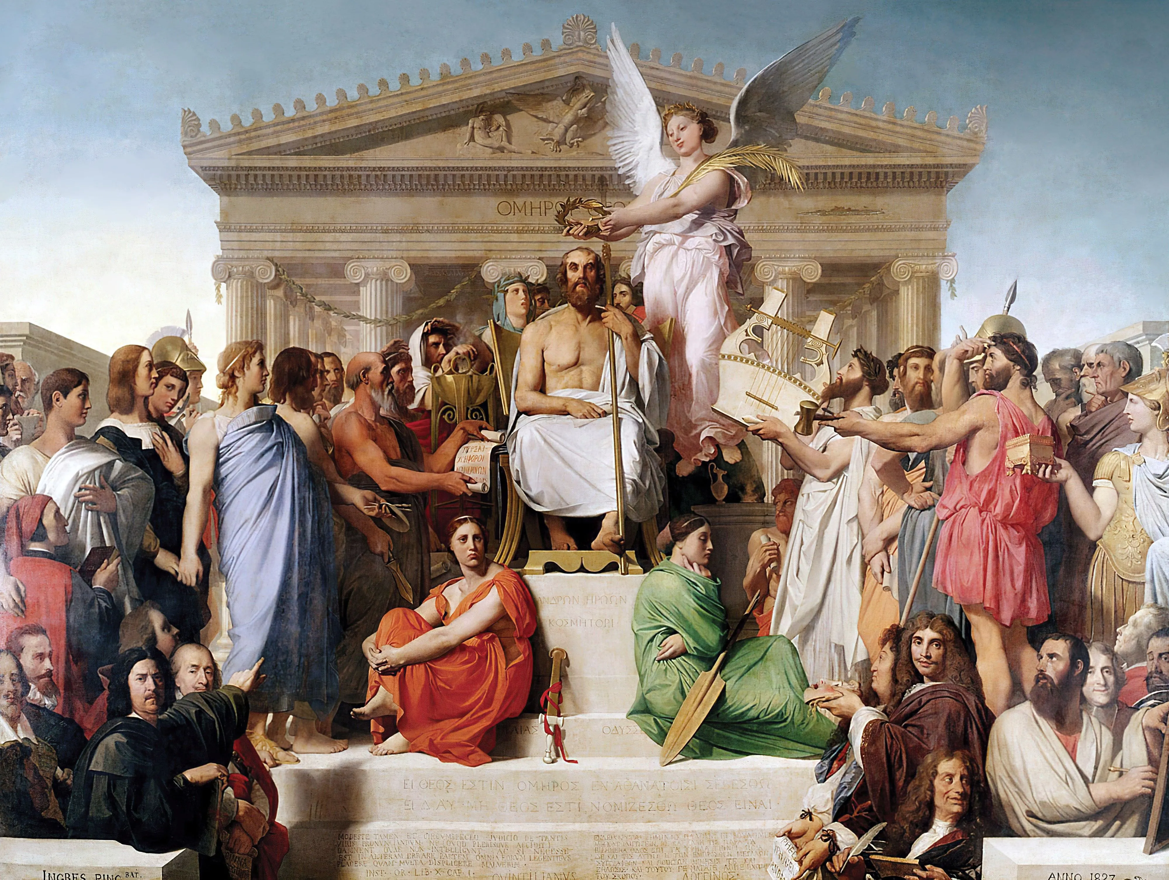 The Apotheosis Of Homer By Jean Auguste Dominique Ingres 4K HD Wallpaper