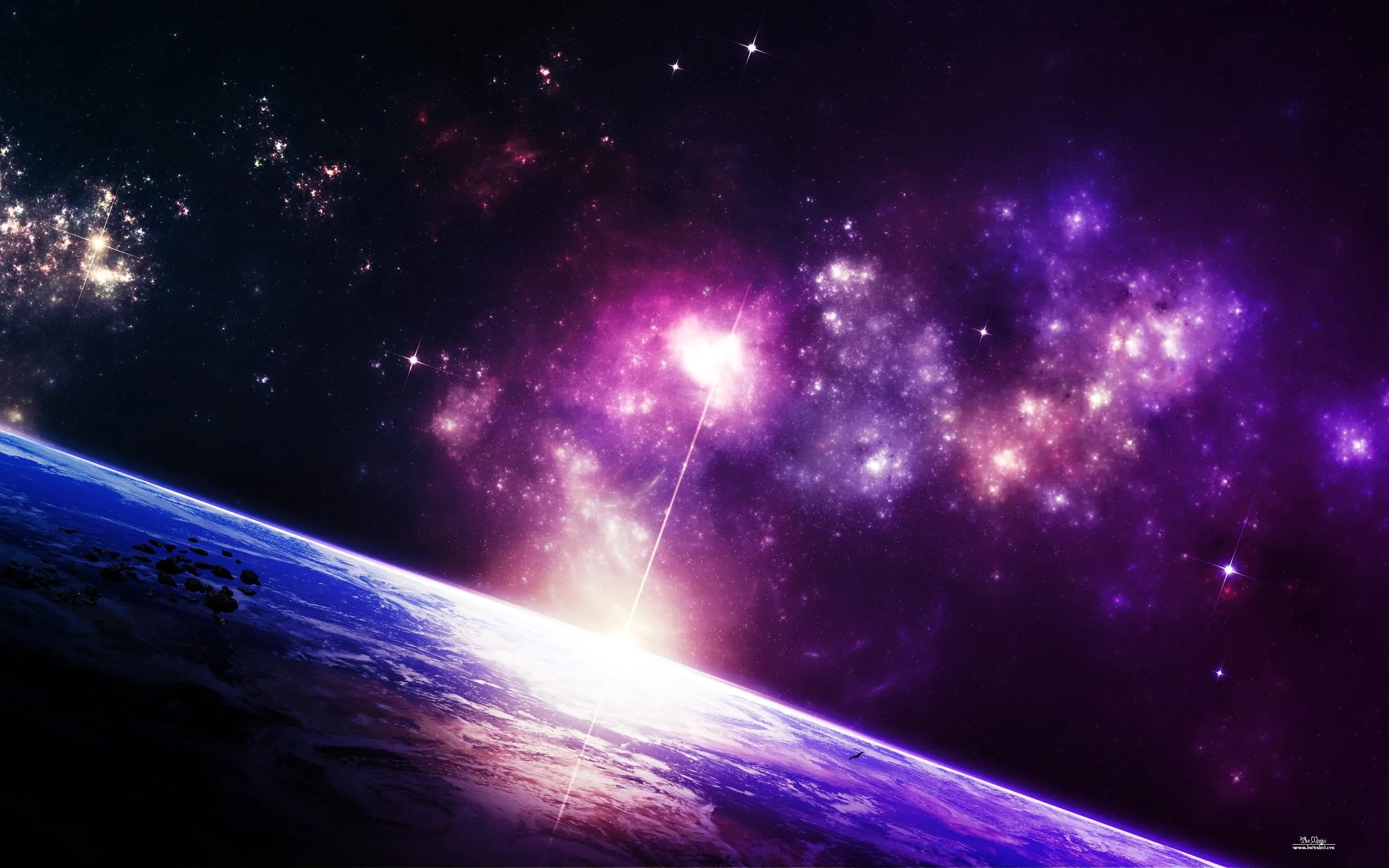 Purple cosmos, space HD wallpaper
