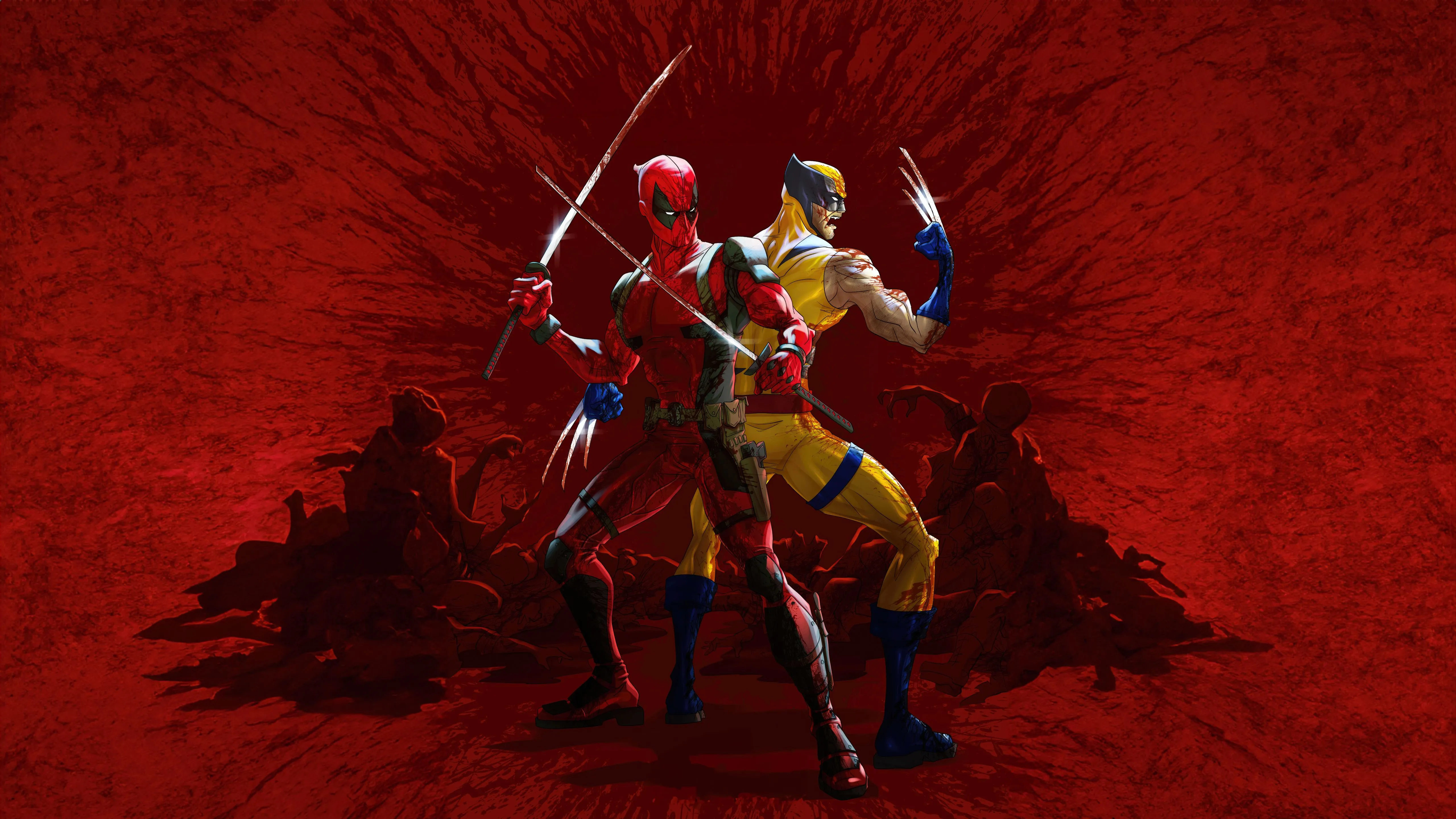 Deadpool And Wolverine Bloodparty Wallpaper, HD Superheroes Wallpaper, 4k Wallpaper, Image, Background, Photos and Picture
