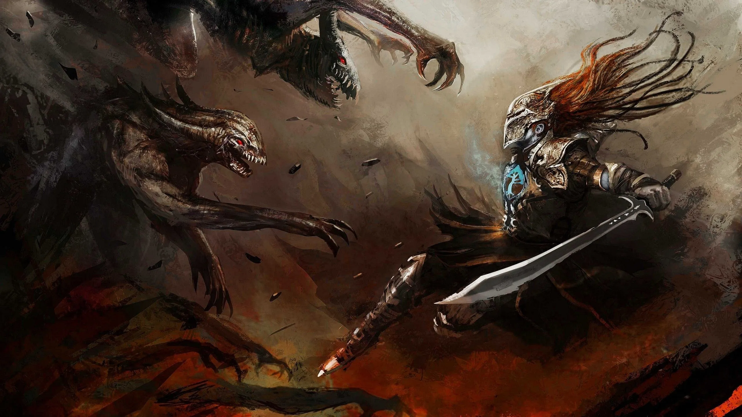 warrior, Artwork, Fantasy art, Demon, Creature, War, Hell, Medieval Wallpaper HD / Desktop and Mobile Background