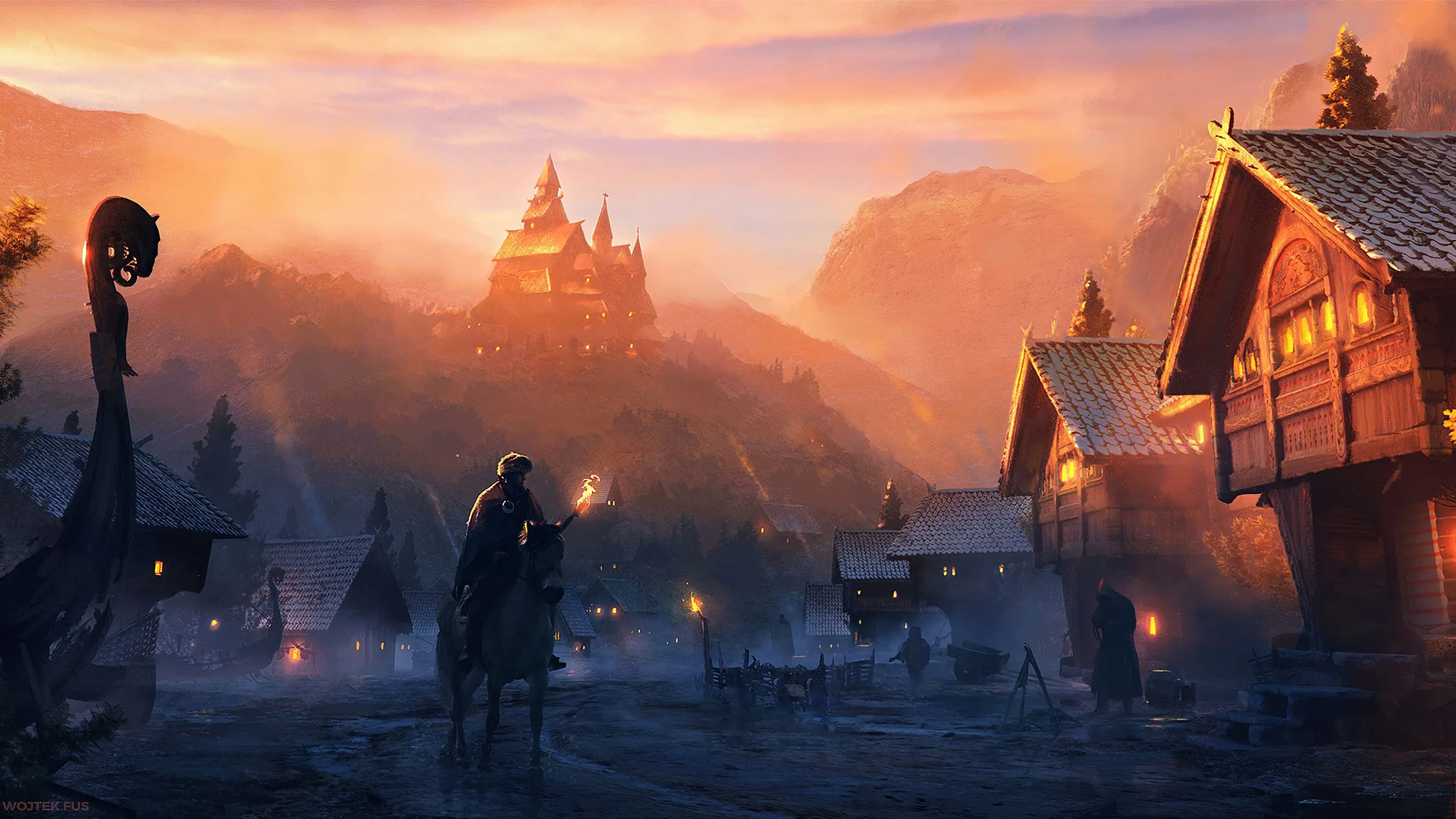 Castle Sunset Fantasy 4k 1440P Resolution , HD 4k Wallpaper Image, Background, Photos and Picture