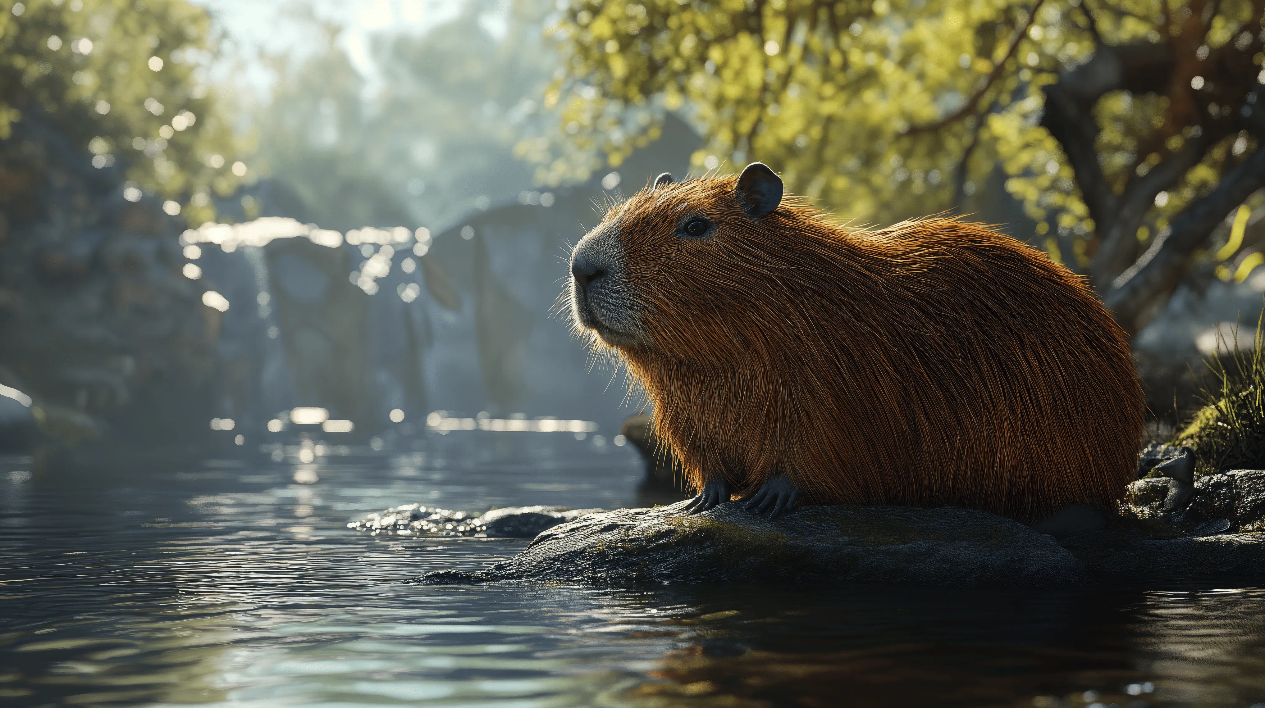 Serene Capybara: A Stunning 4K Ultra HD Wallpaper