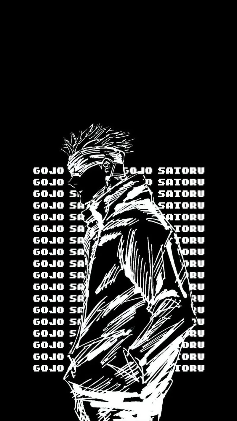 Gojo satoru. Black design, Black and white, Anime, Black Jujutsu Kaisen, HD phone wallpaper