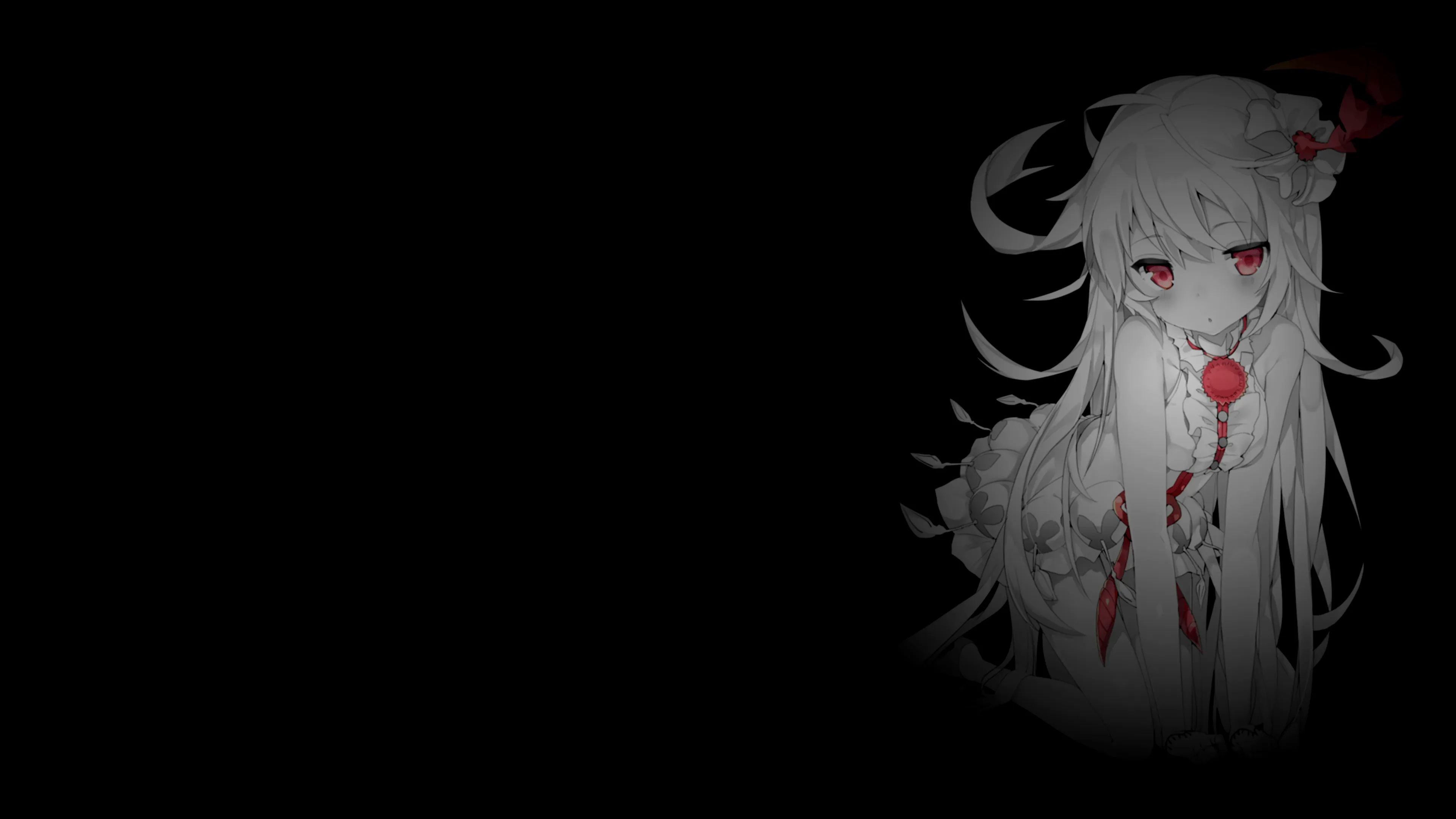 4K Anime Girl With Red Eyes And Red Accents, HD Wallpaper