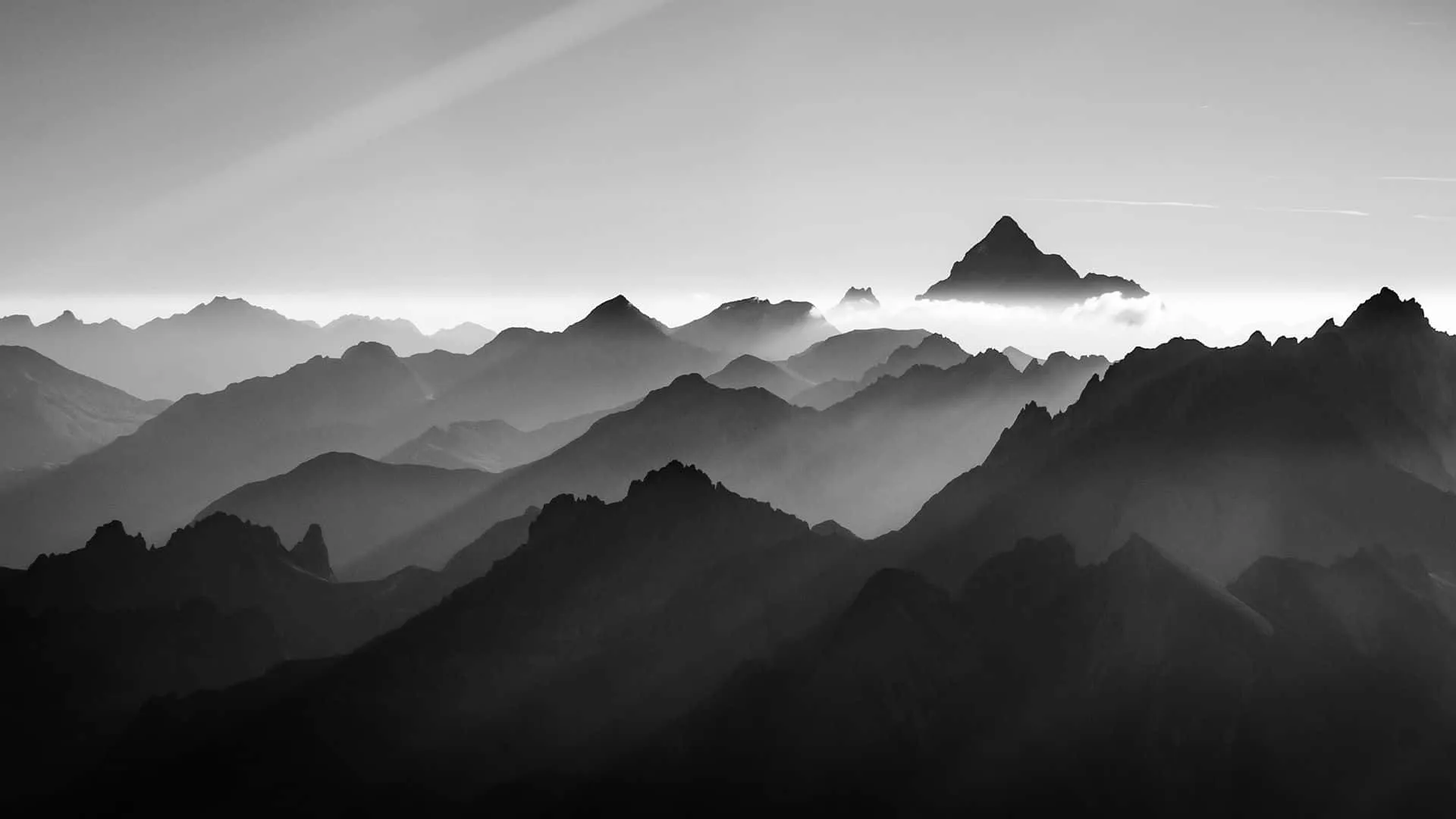 Download Majestic Dark Mountain under a Night Sky Wallpaper