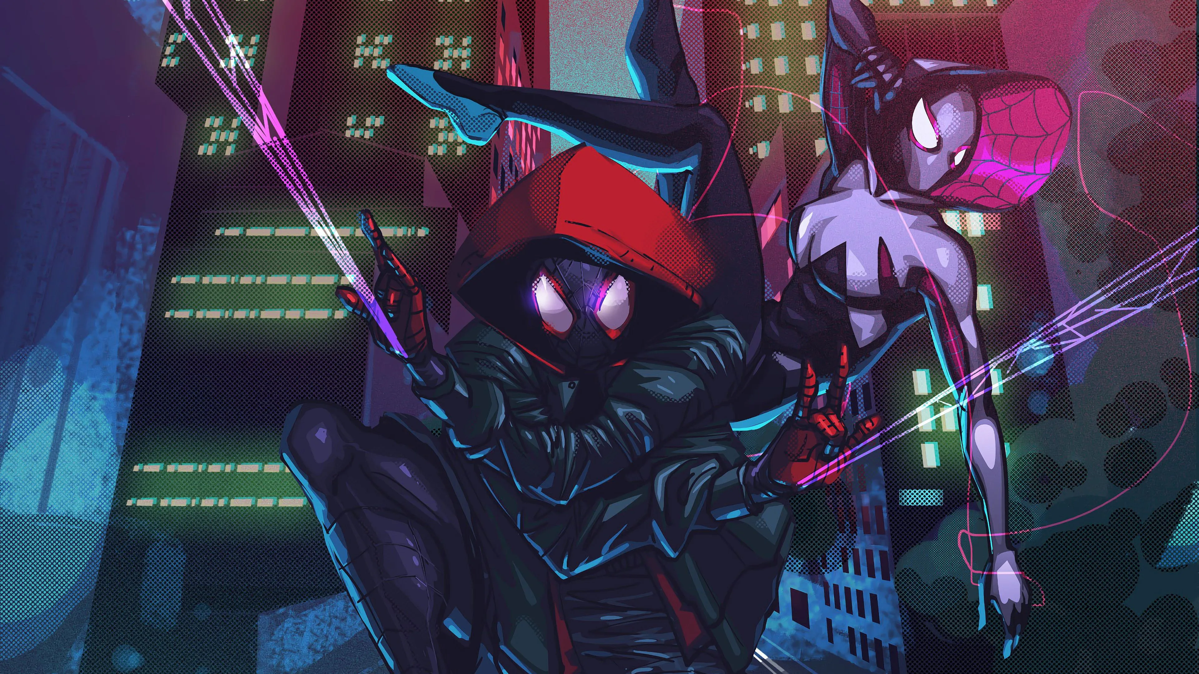 Miles Morales, Spider Gwen, Spider Man: Into The Spider Verse, 4K HD Wallpaper
