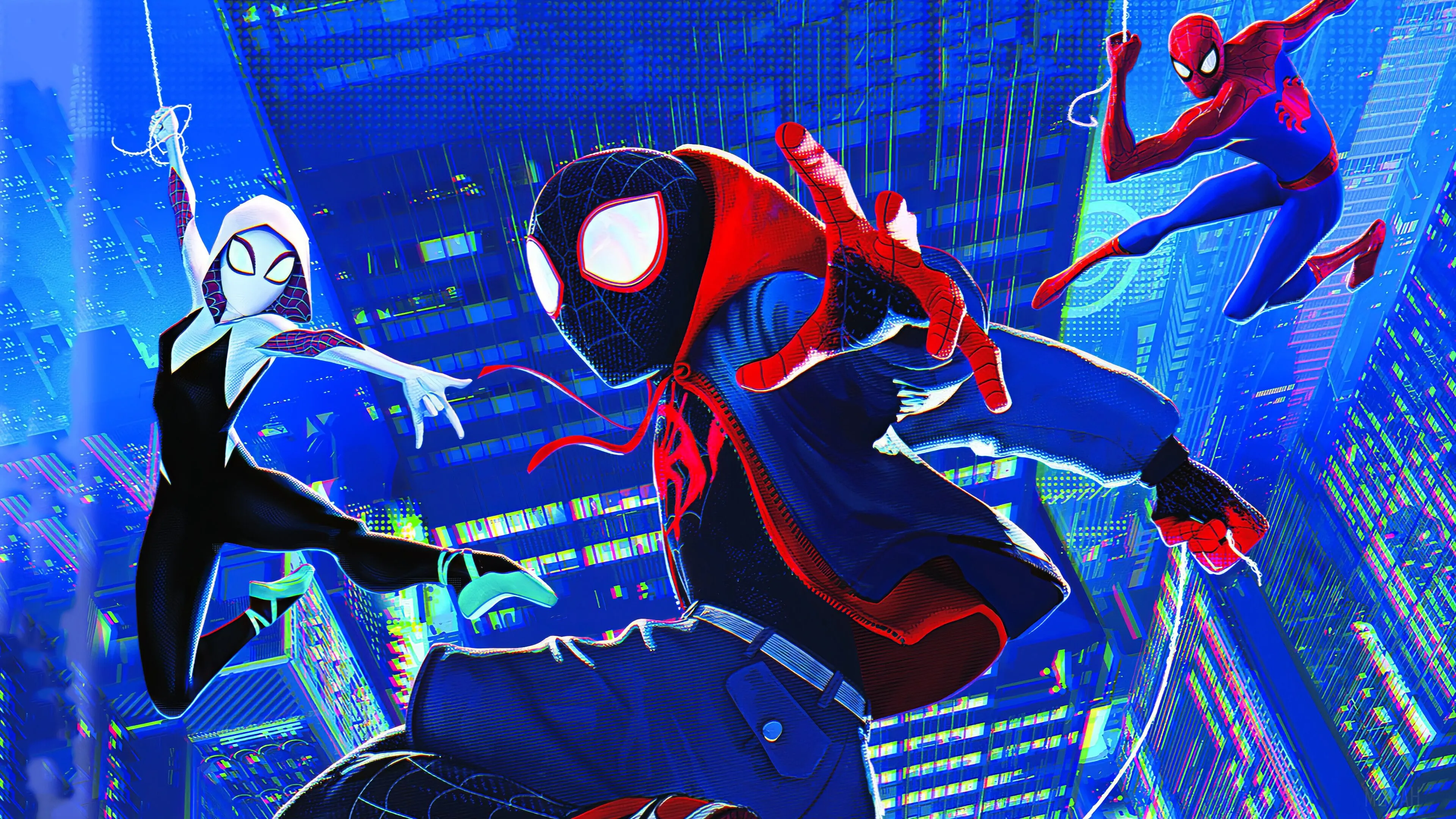 Miles Morales And Spider Gwen In Spider Man Into The Spider Verse 4K HD Wallpaper