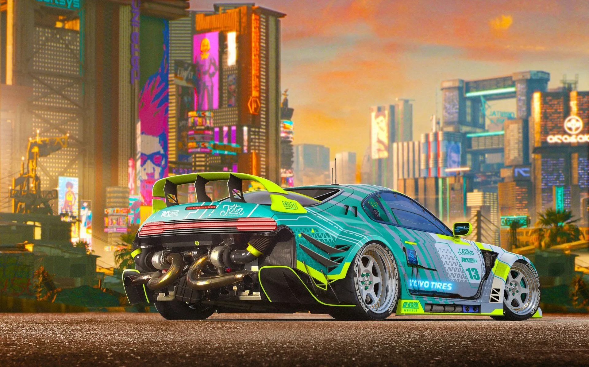 HD Toyota Supra Wallpaper: Futuristic Street Beast in Neon Cityscape